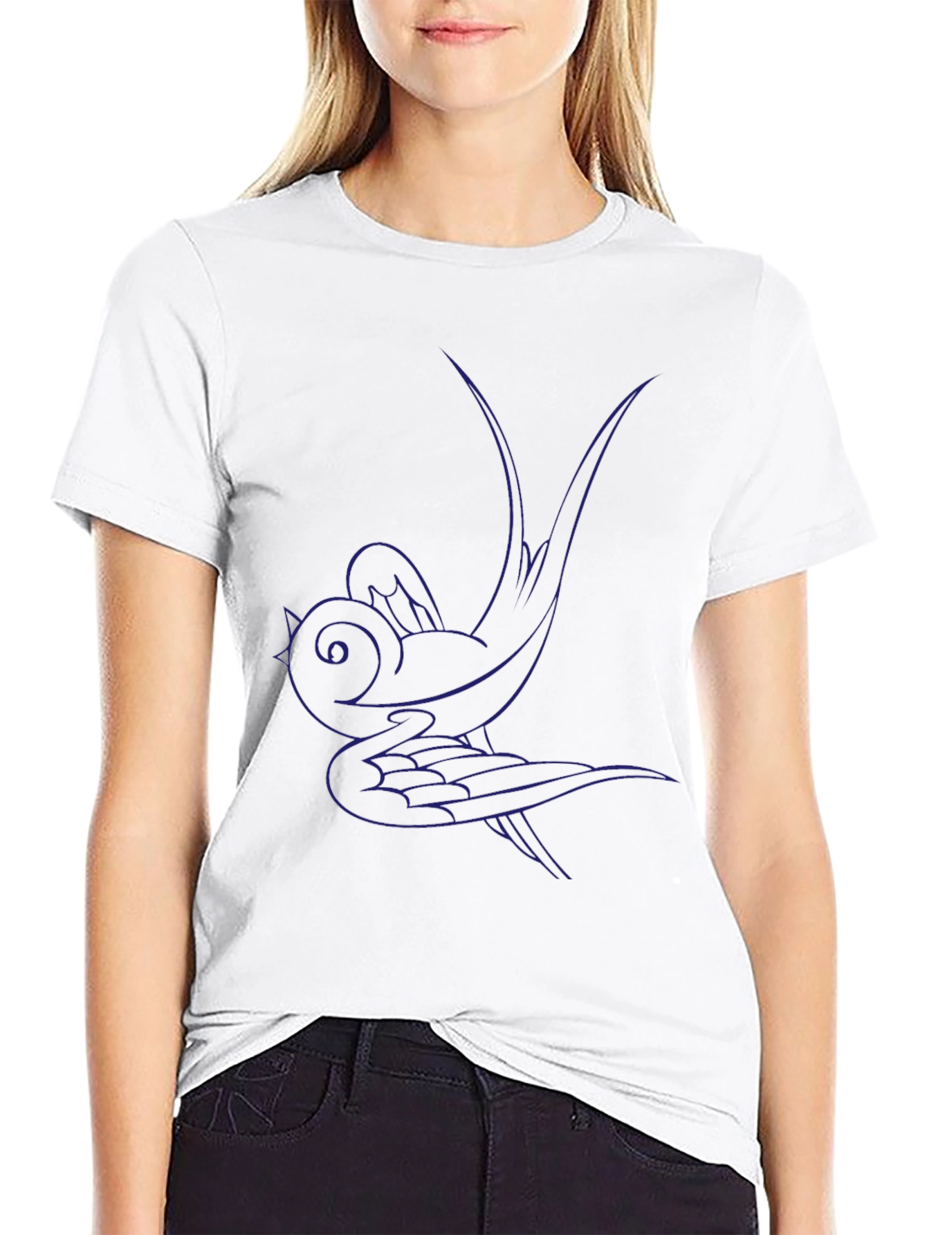 Swallow Graphic Black Tee