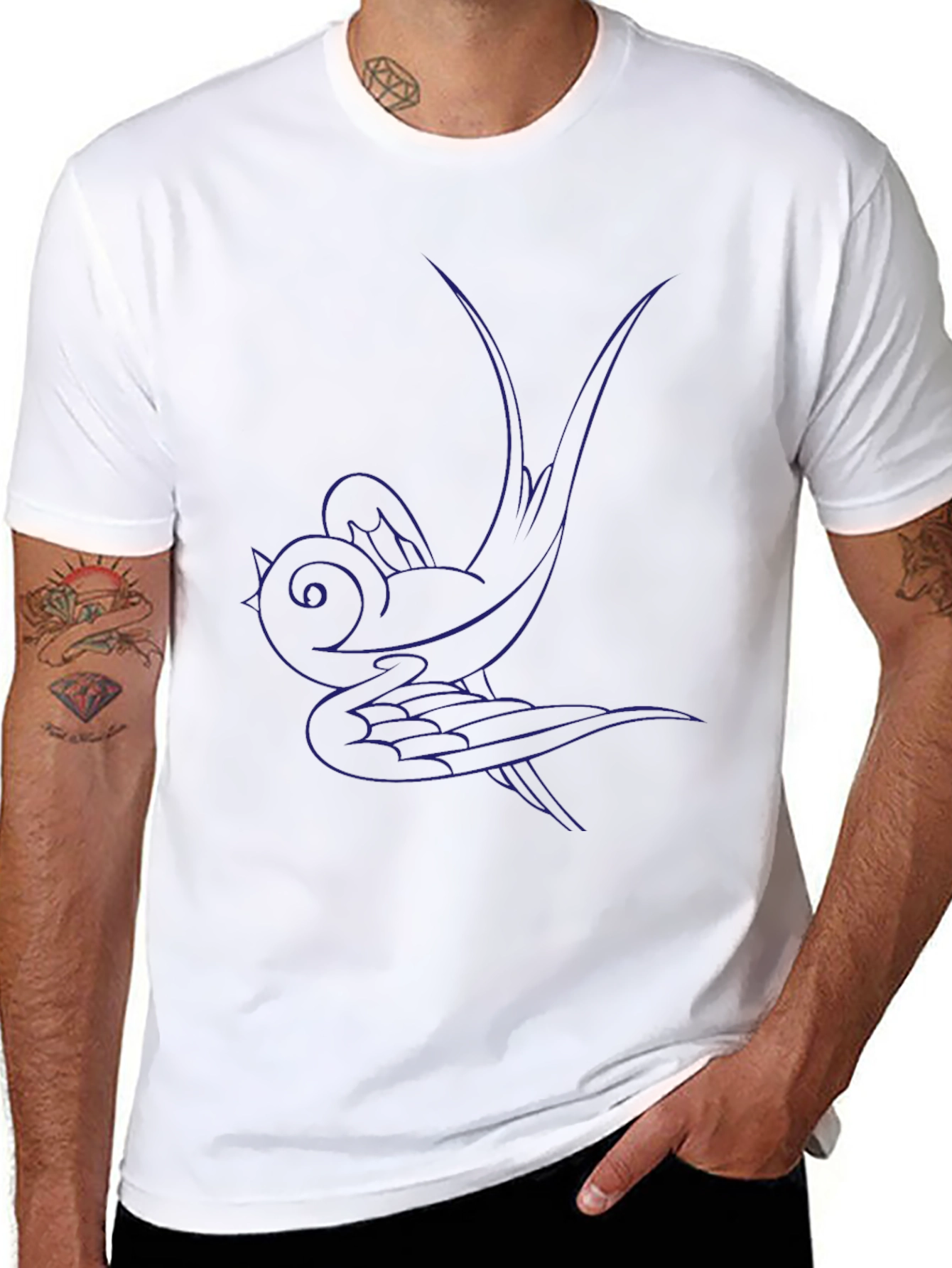 Swallow Graphic Black Tee