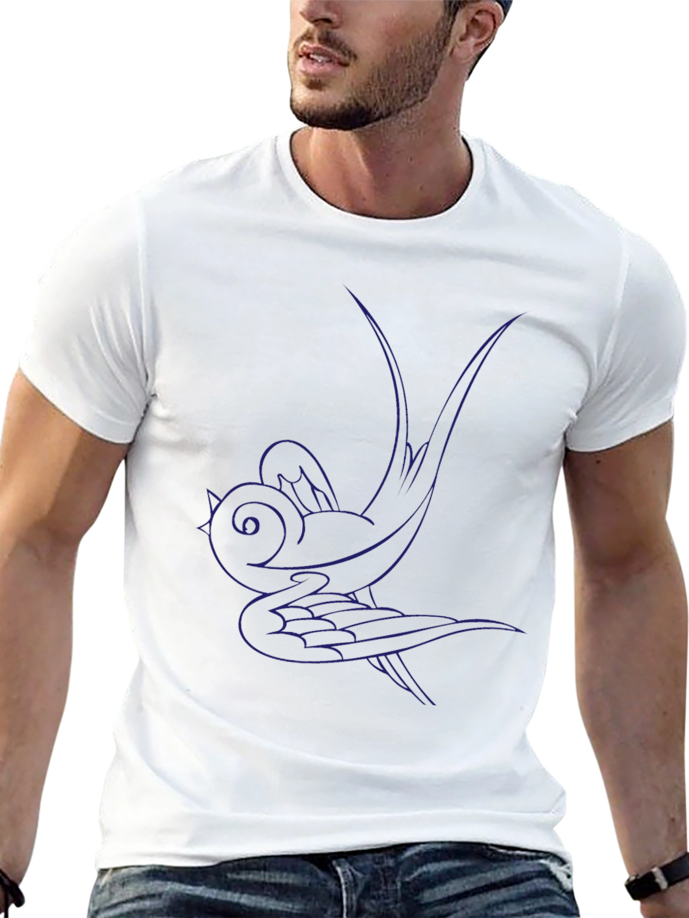 Swallow Graphic Black Tee