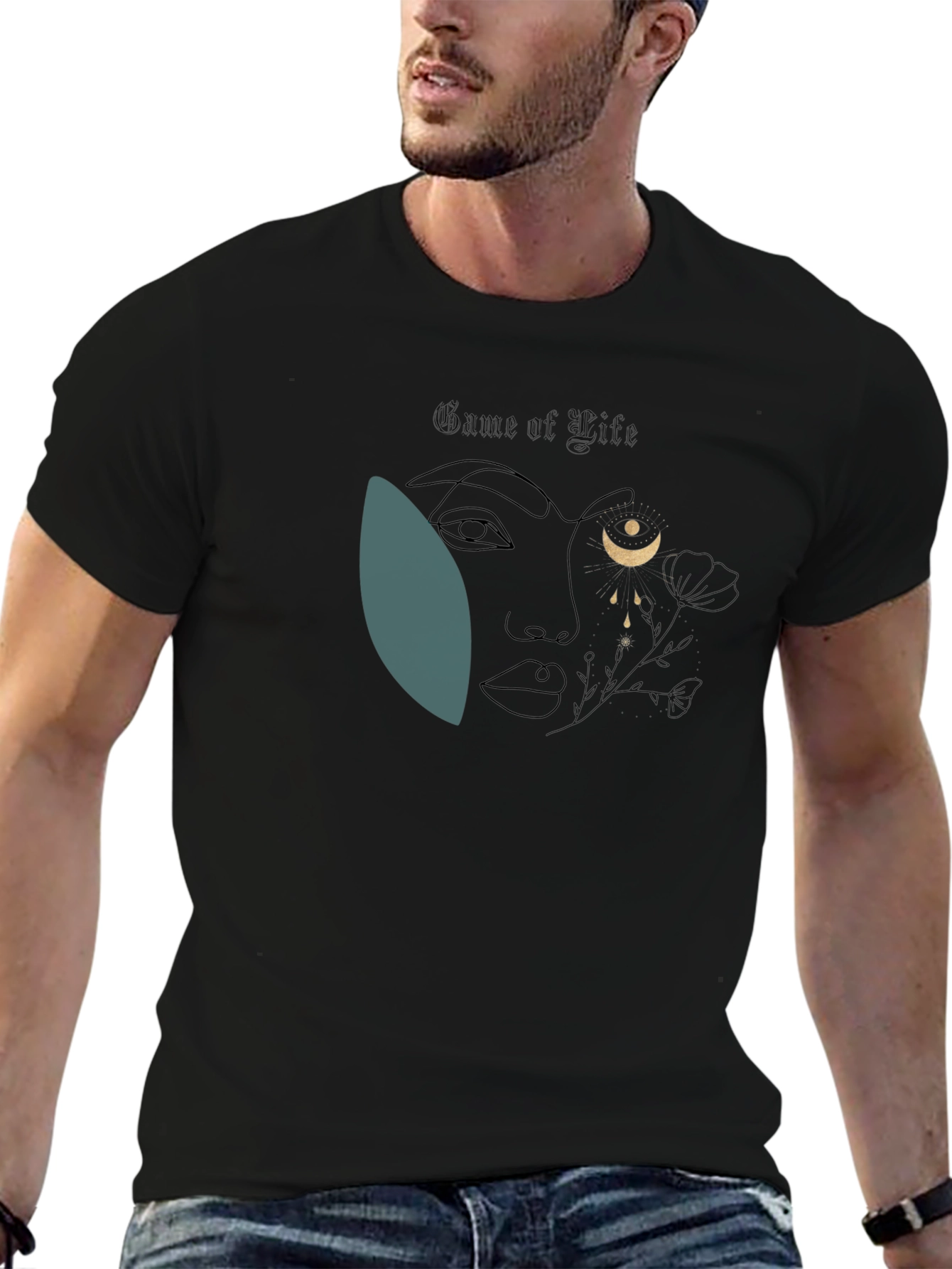 Abstract Moon Goddess Graphic Tee
