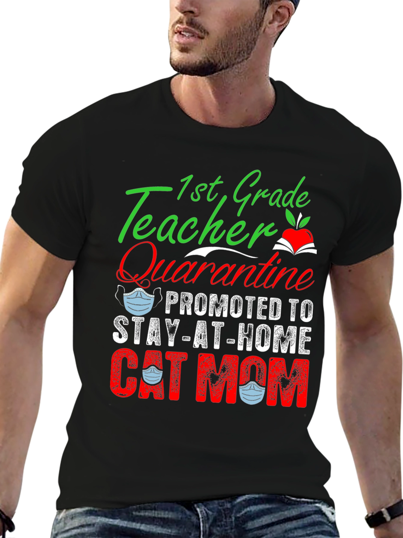 1st Grade Teacher Promoted to Cat Mom T-Shirt