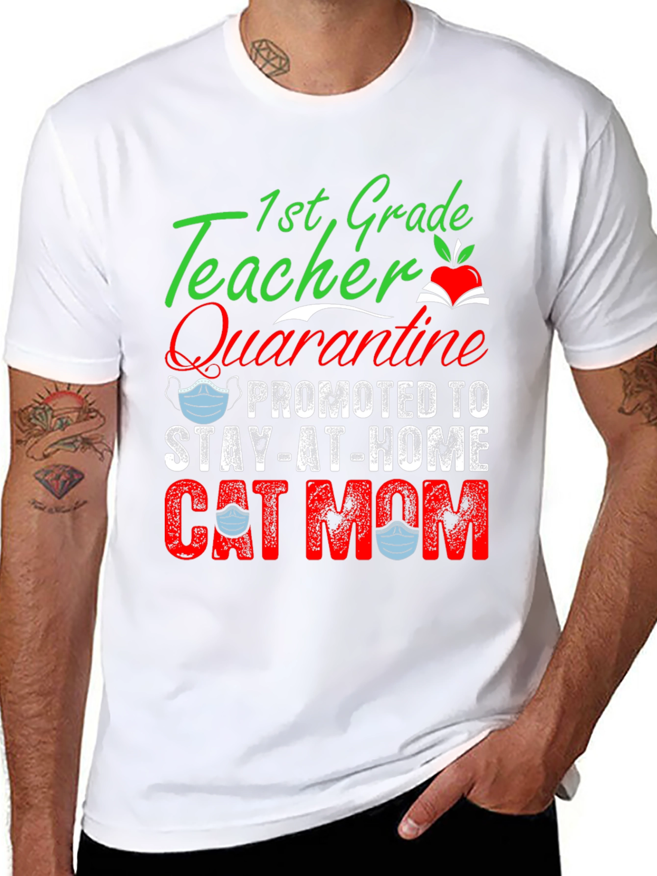 1st Grade Teacher Promoted to Cat Mom T-Shirt