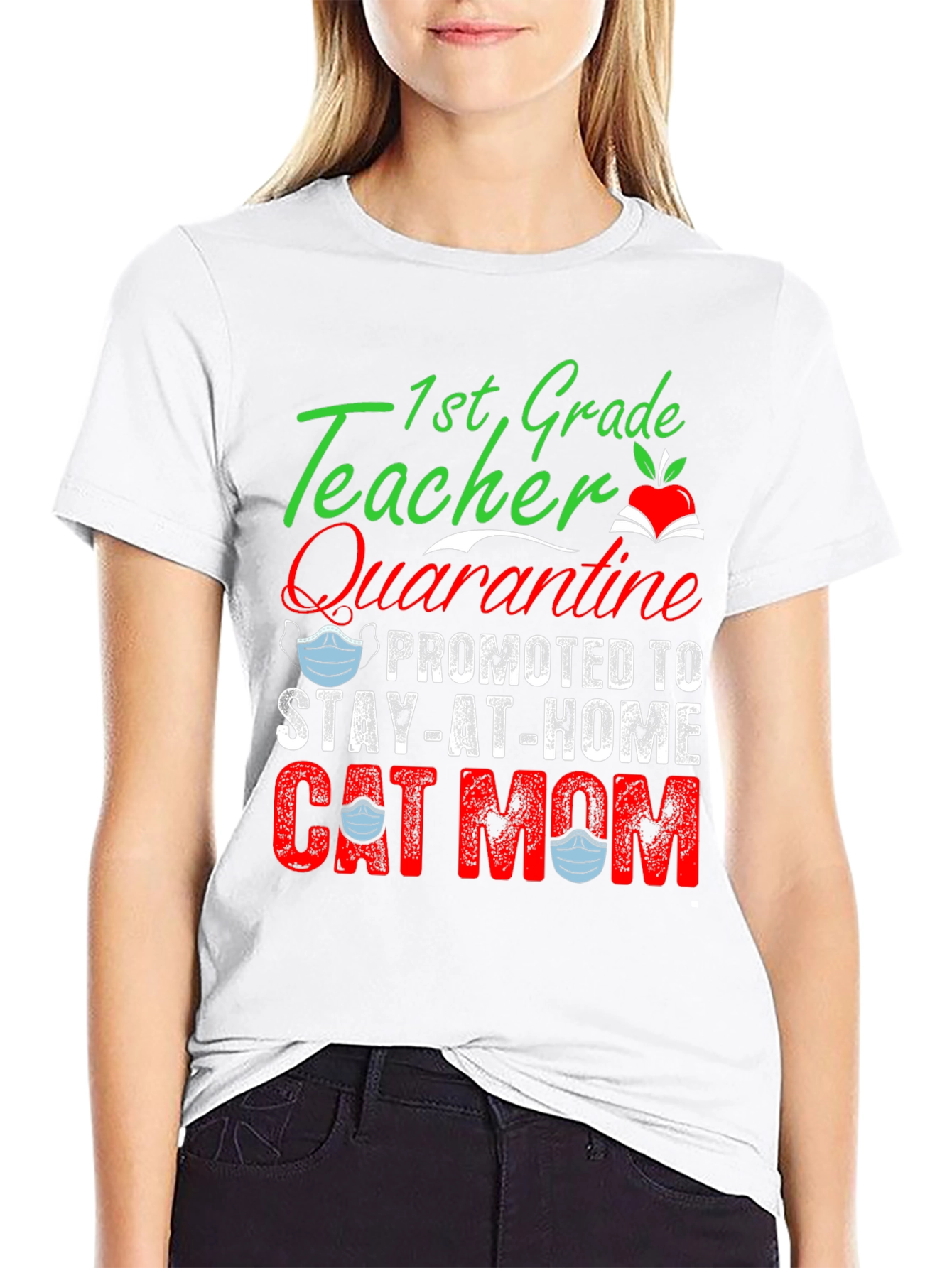 1st Grade Teacher Promoted to Cat Mom T-Shirt