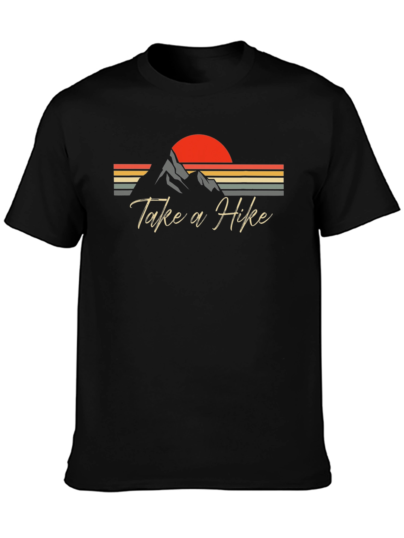 Take a Hike T-Shirt - Retro Mountain Sunset Design