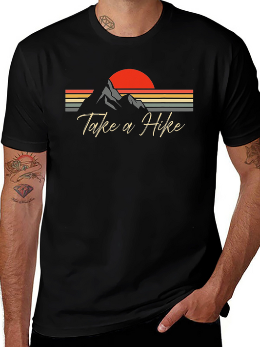 Take a Hike T-Shirt - Retro Mountain Sunset Design