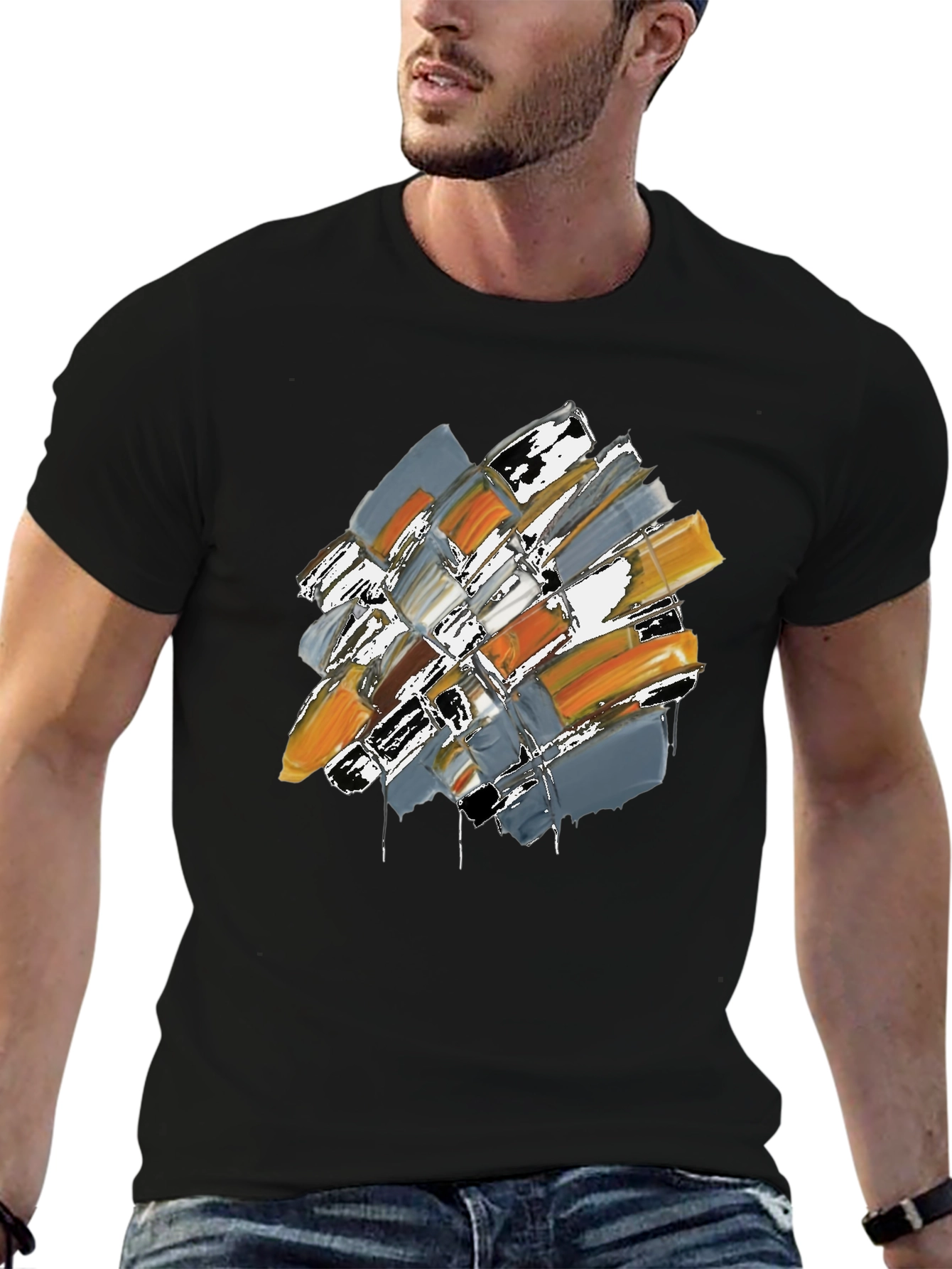 Abstract Brushstroke Graphic Tee