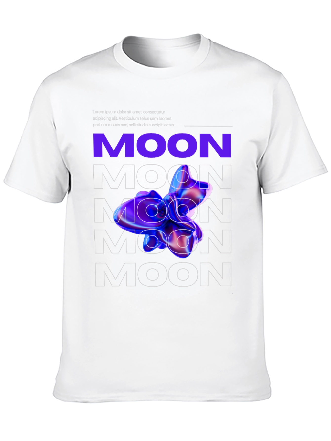 Abstract Moon Graphic Black T-Shirt