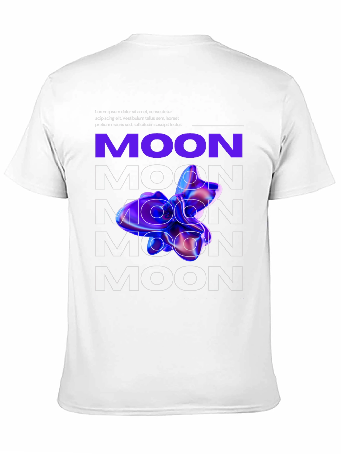 Abstract Moon Graphic Black T-Shirt