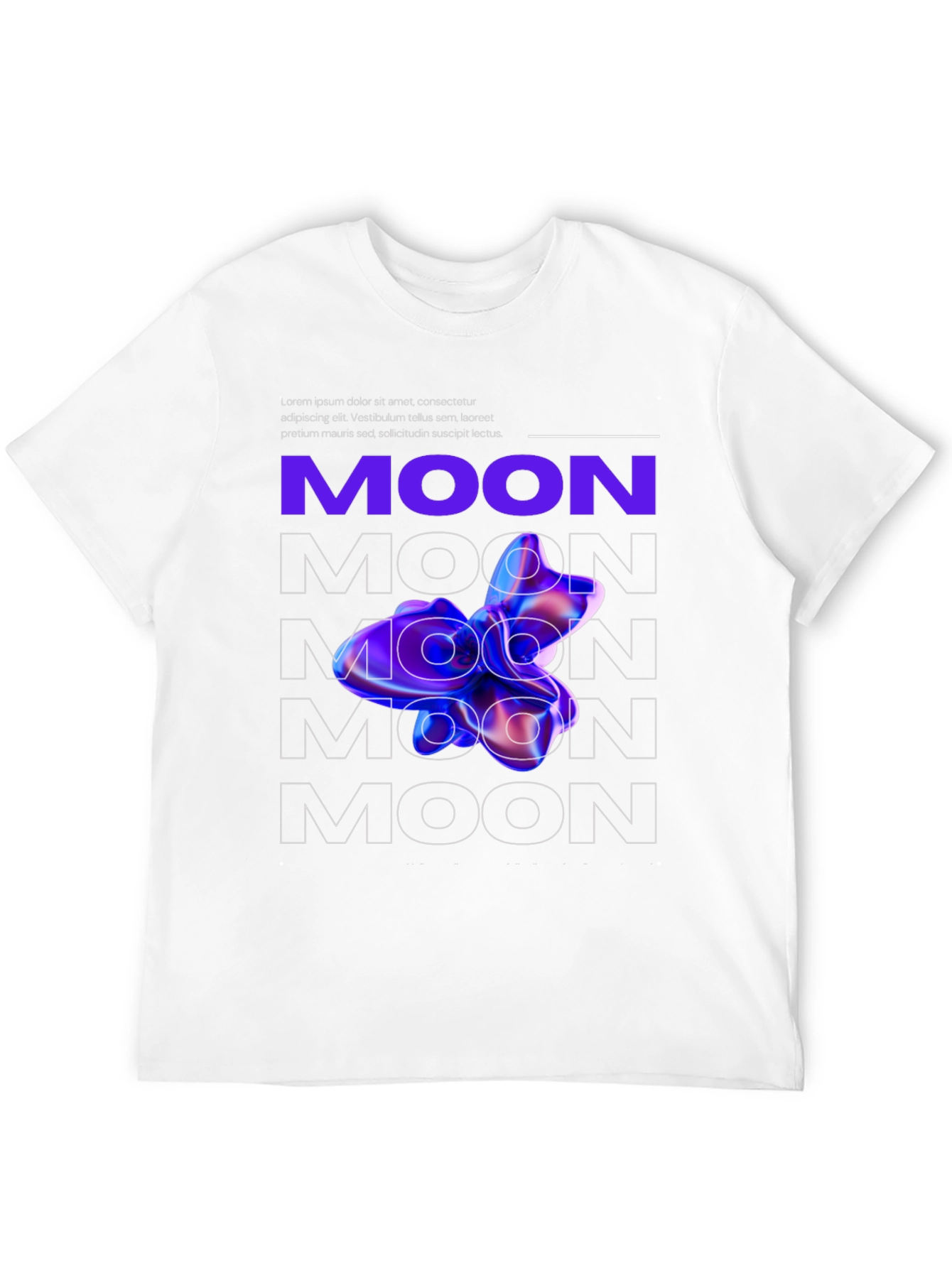 Abstract Moon Graphic Black T-Shirt