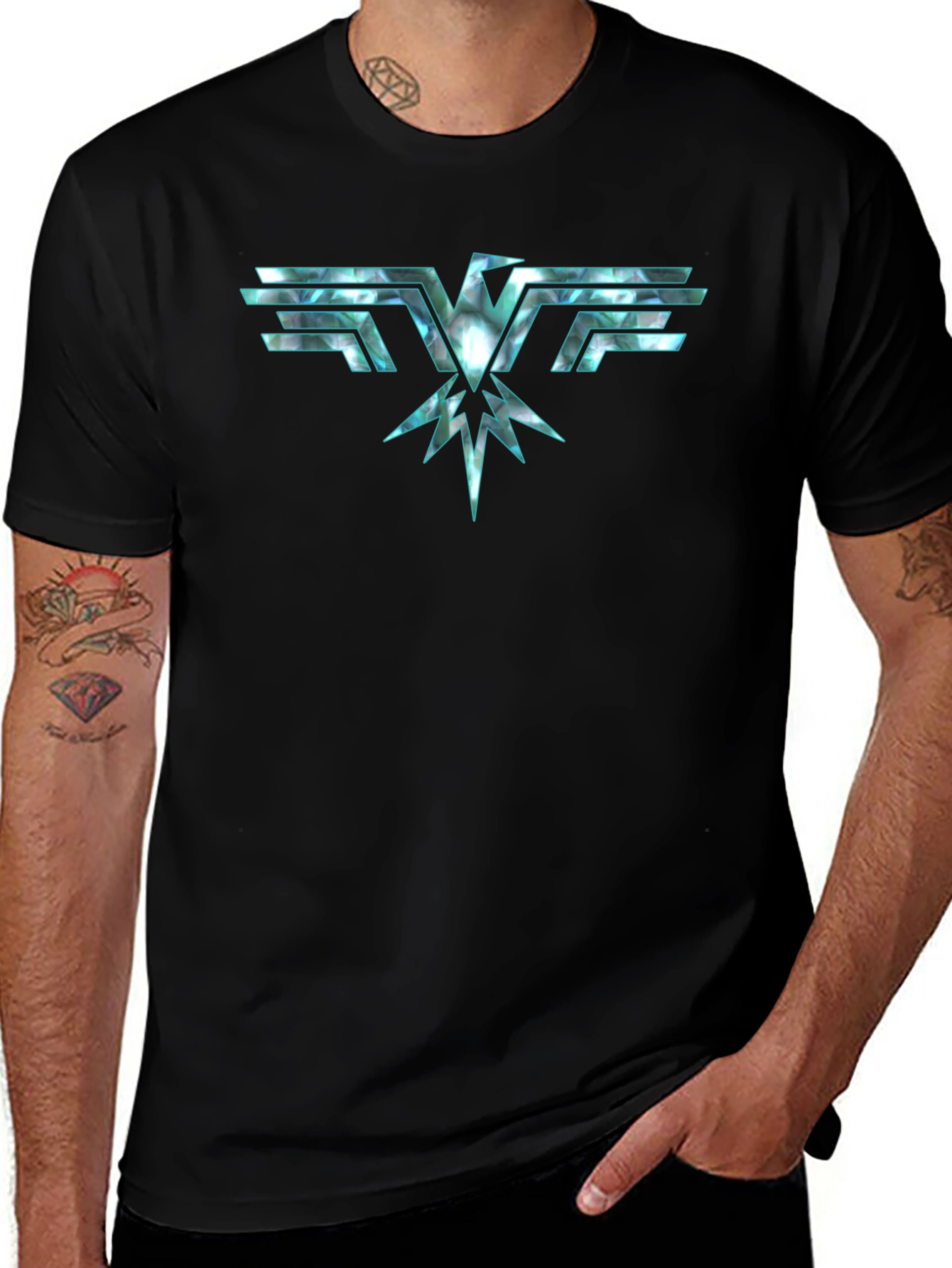 Abstract Eagle Graphic Black T-Shirt