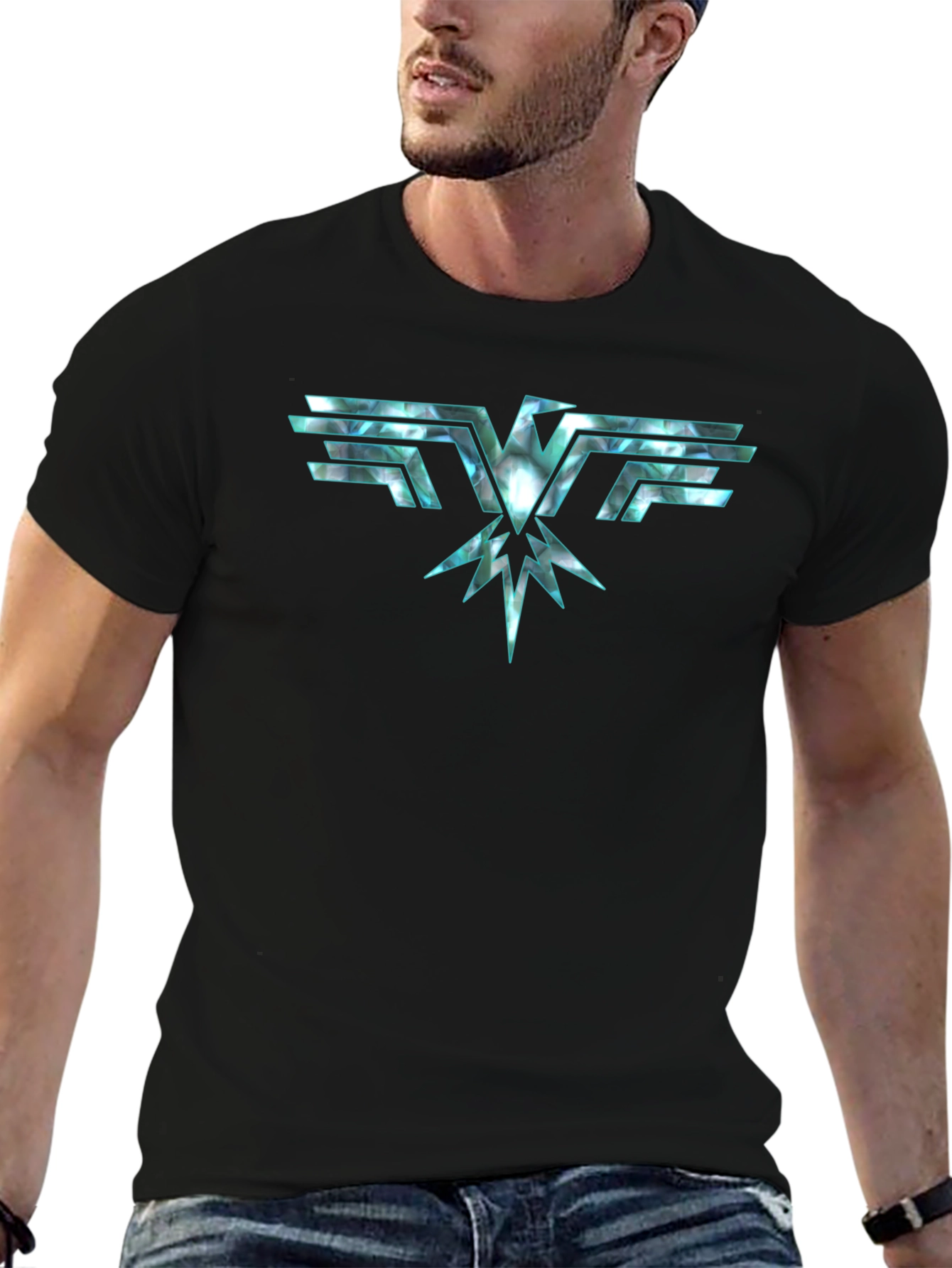 Abstract Eagle Graphic Black T-Shirt