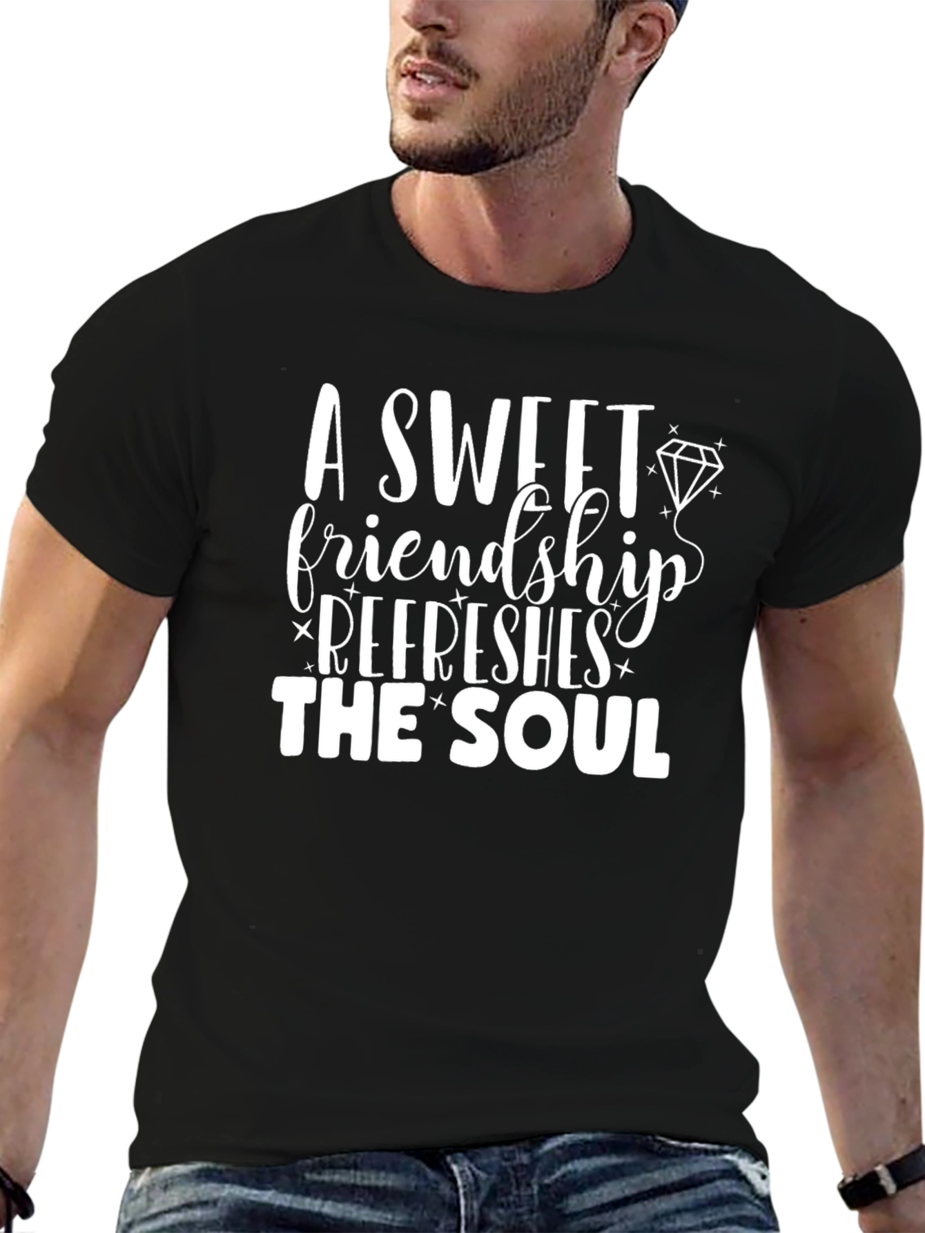 Sweet Friendship Graphic Tee - Black Unisex Shirt