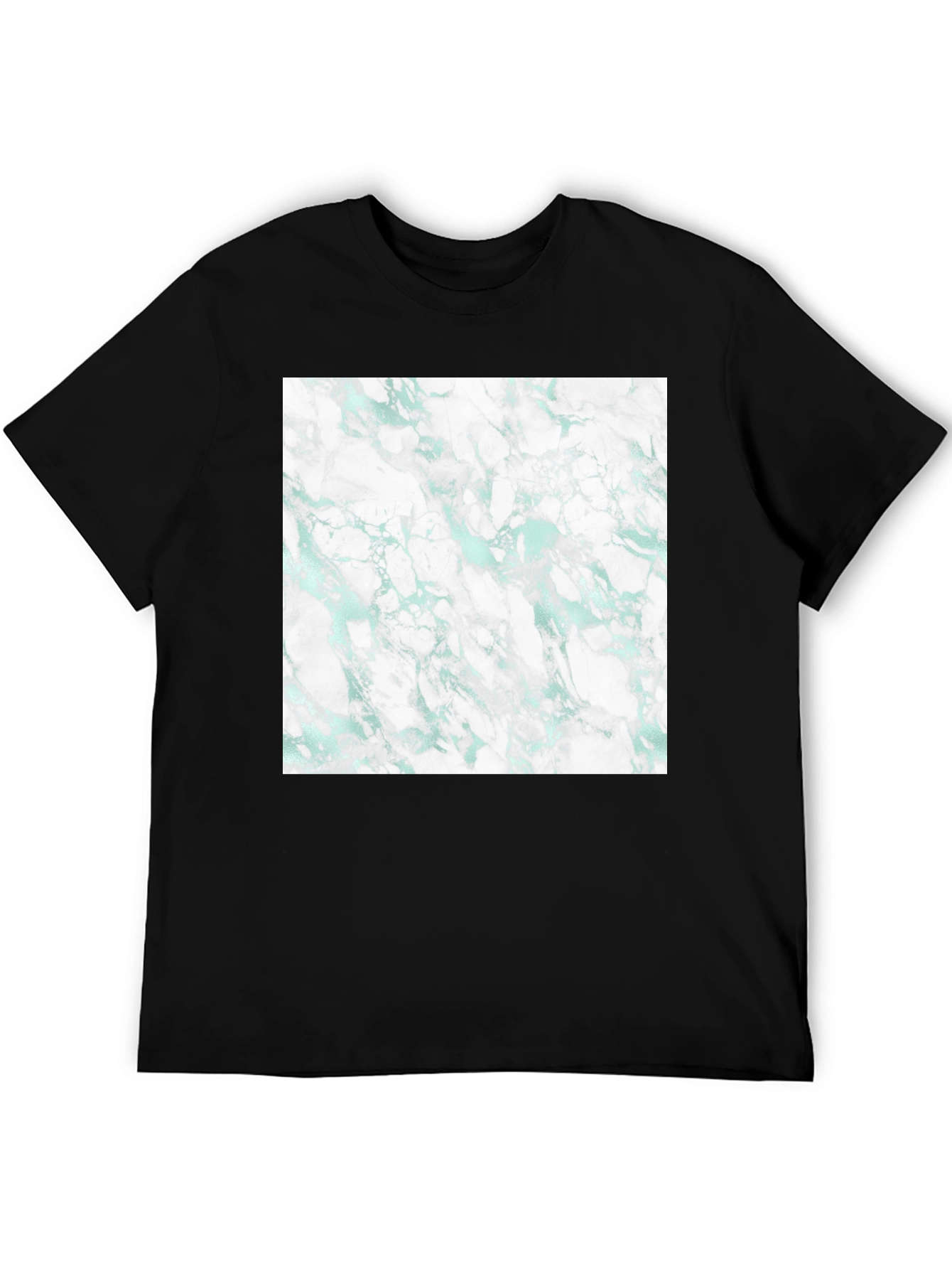 Abstract Marble Print Black T-Shirt