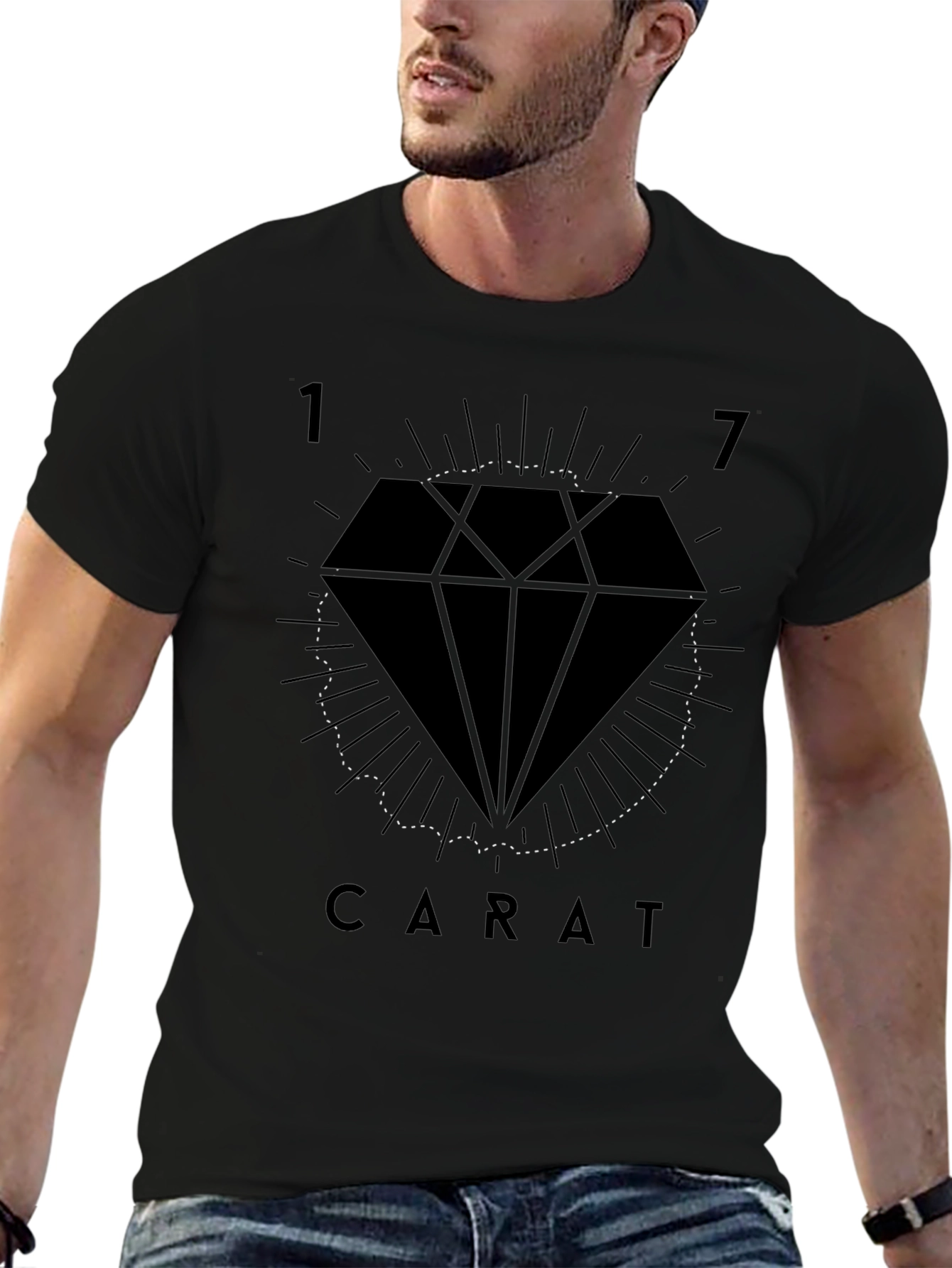 17 Carat Graphic Tee - Stylish Diamond Design