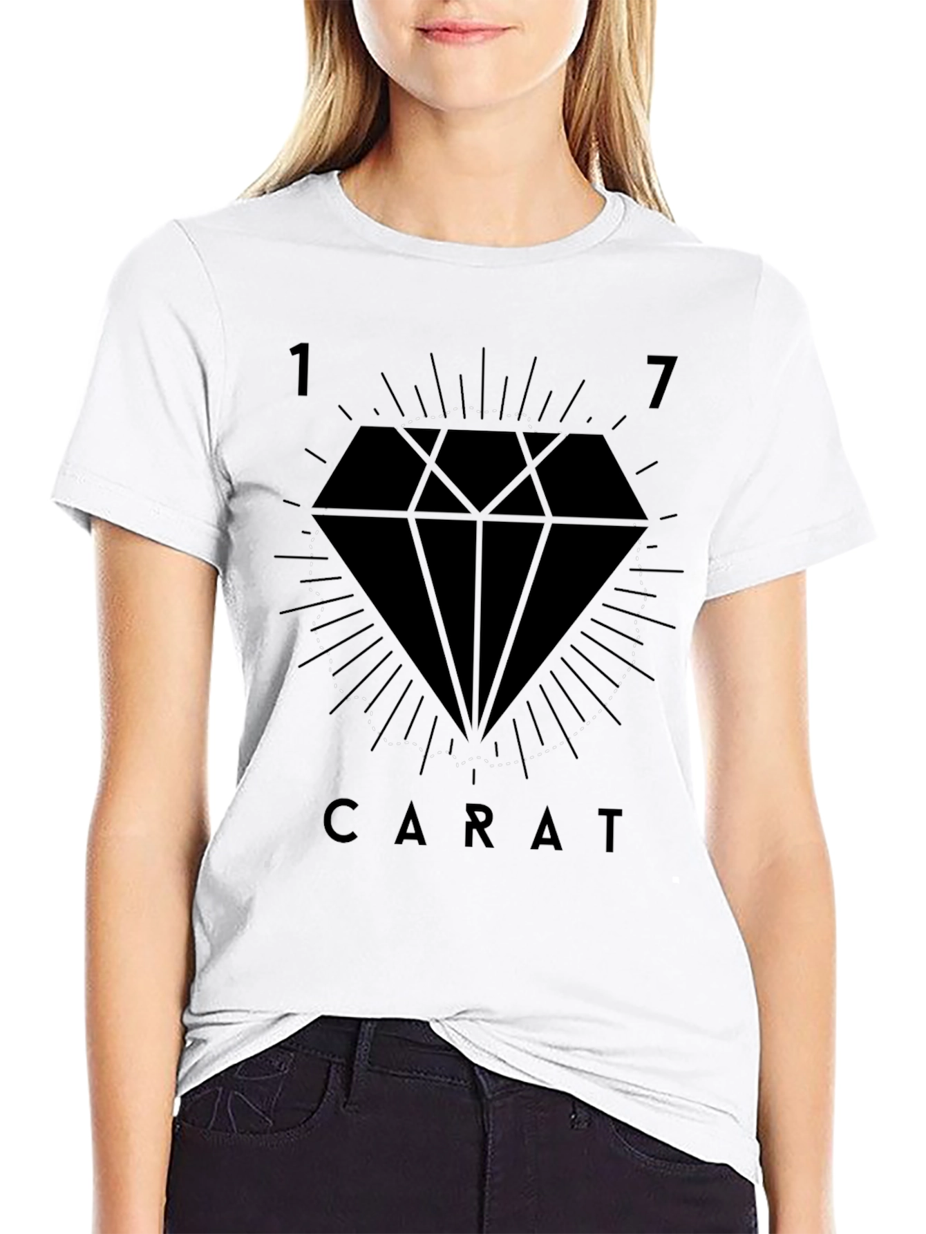 17 Carat Graphic Tee - Stylish Diamond Design