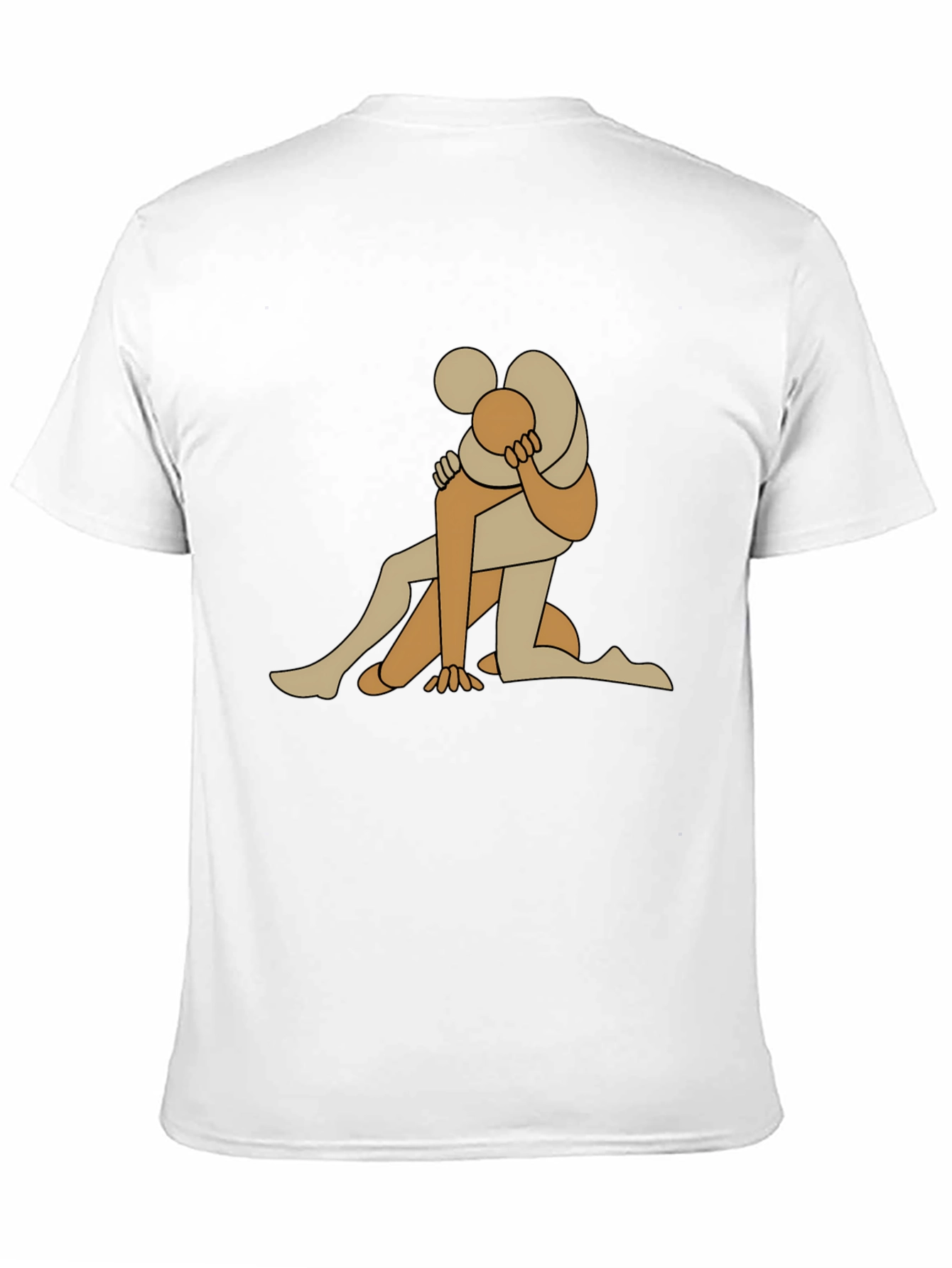 Abstract Embrace Graphic Tee - Black Cotton Blend