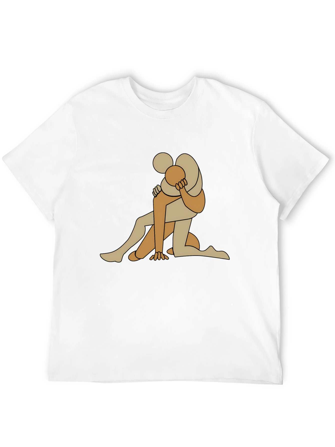 Abstract Embrace Graphic Tee - Black Cotton Blend