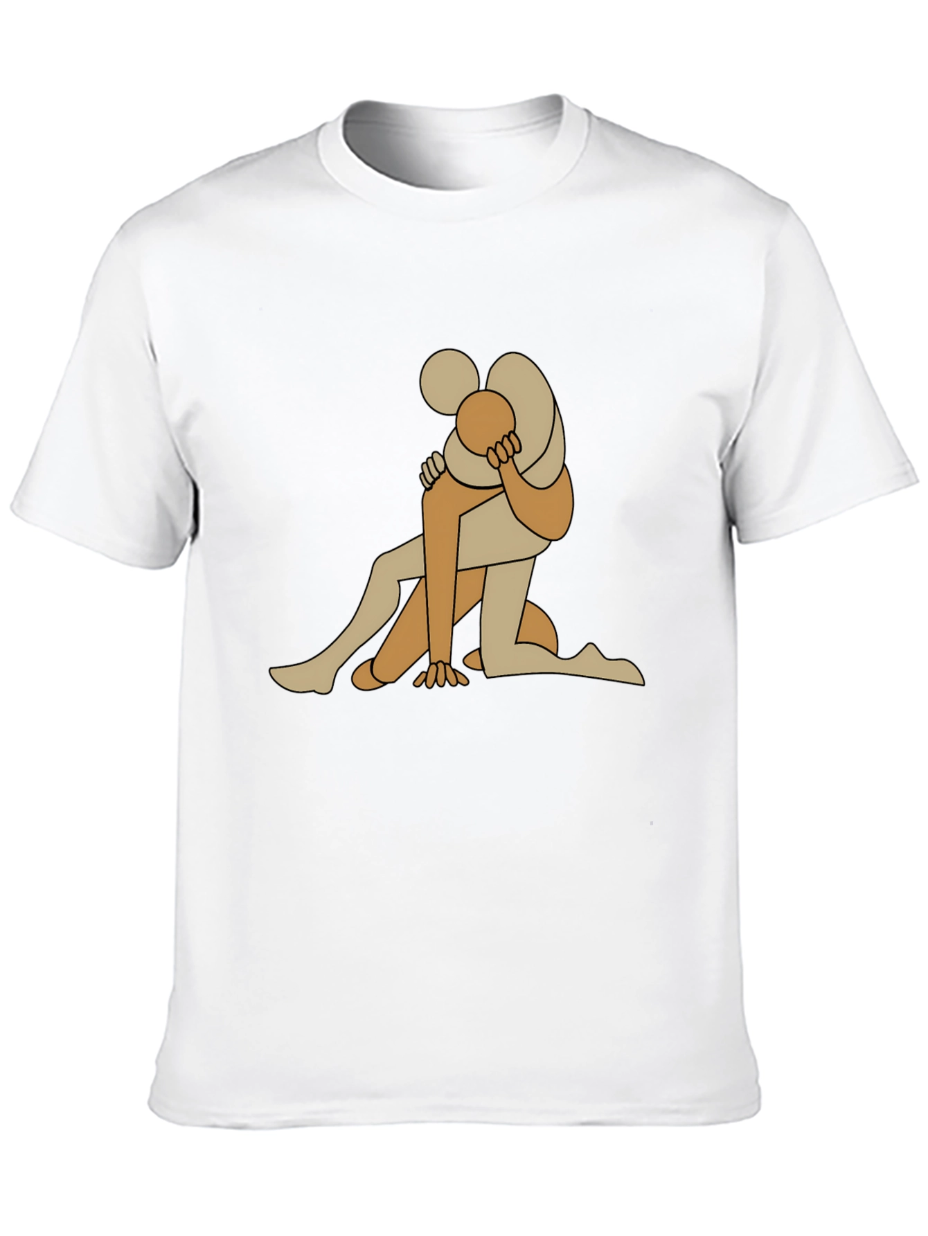 Abstract Embrace Graphic Tee - Black Cotton Blend