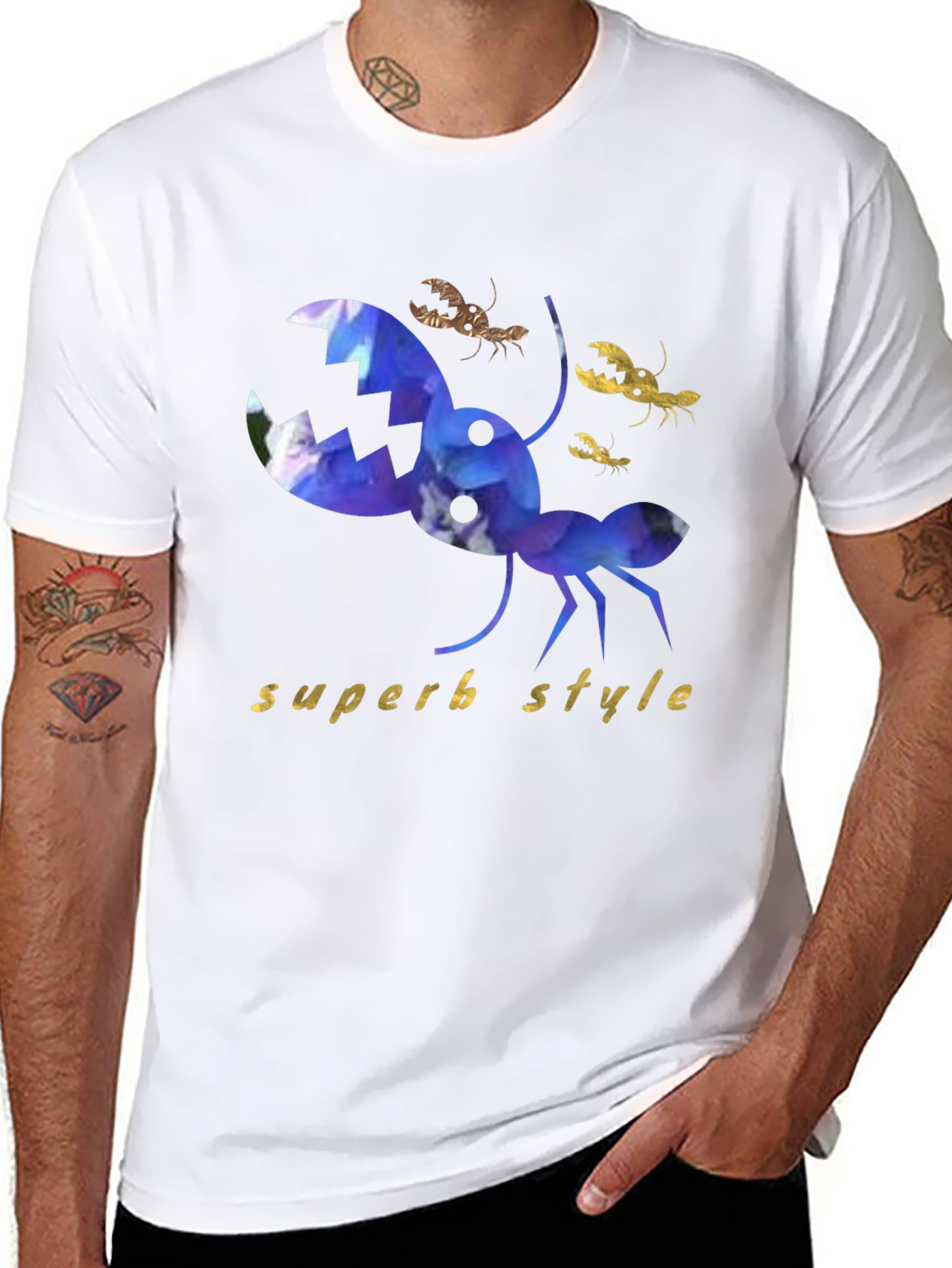Superb Style Crab Graphic Black T-Shirt