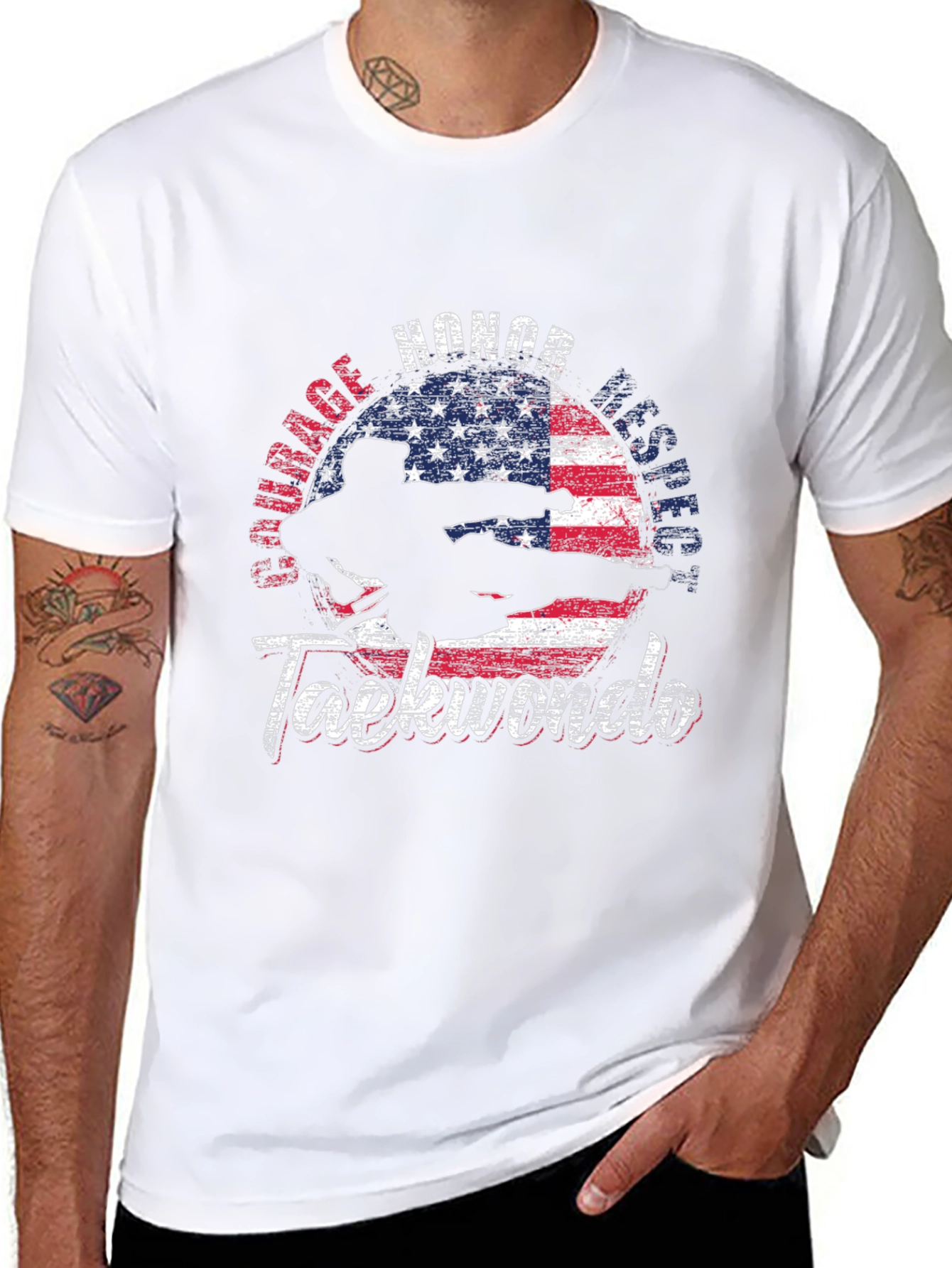 Taekwondo USA Flag T-Shirt