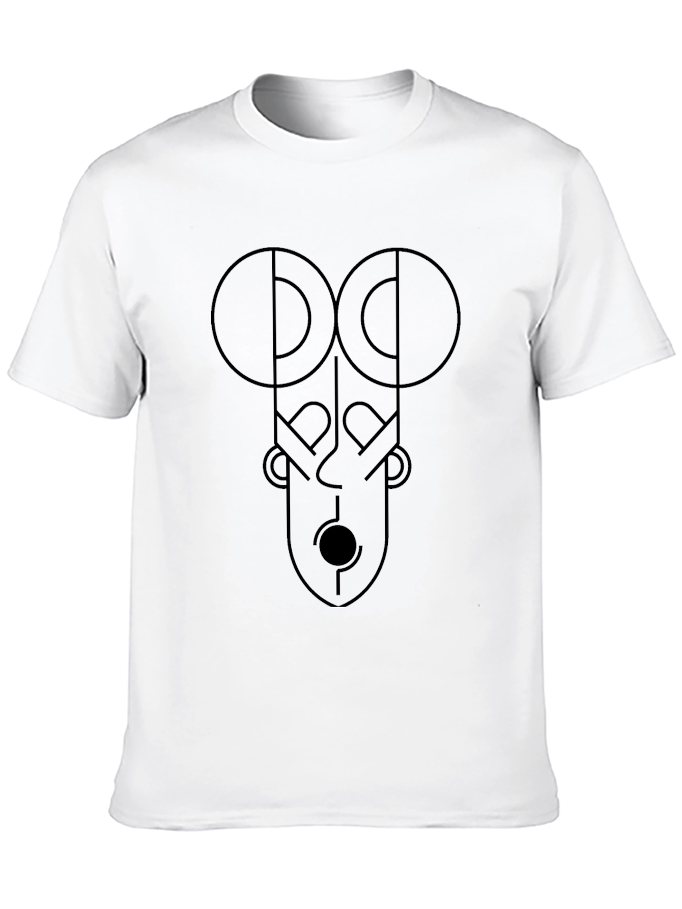 Abstract Face Graphic Print Black T-Shirt