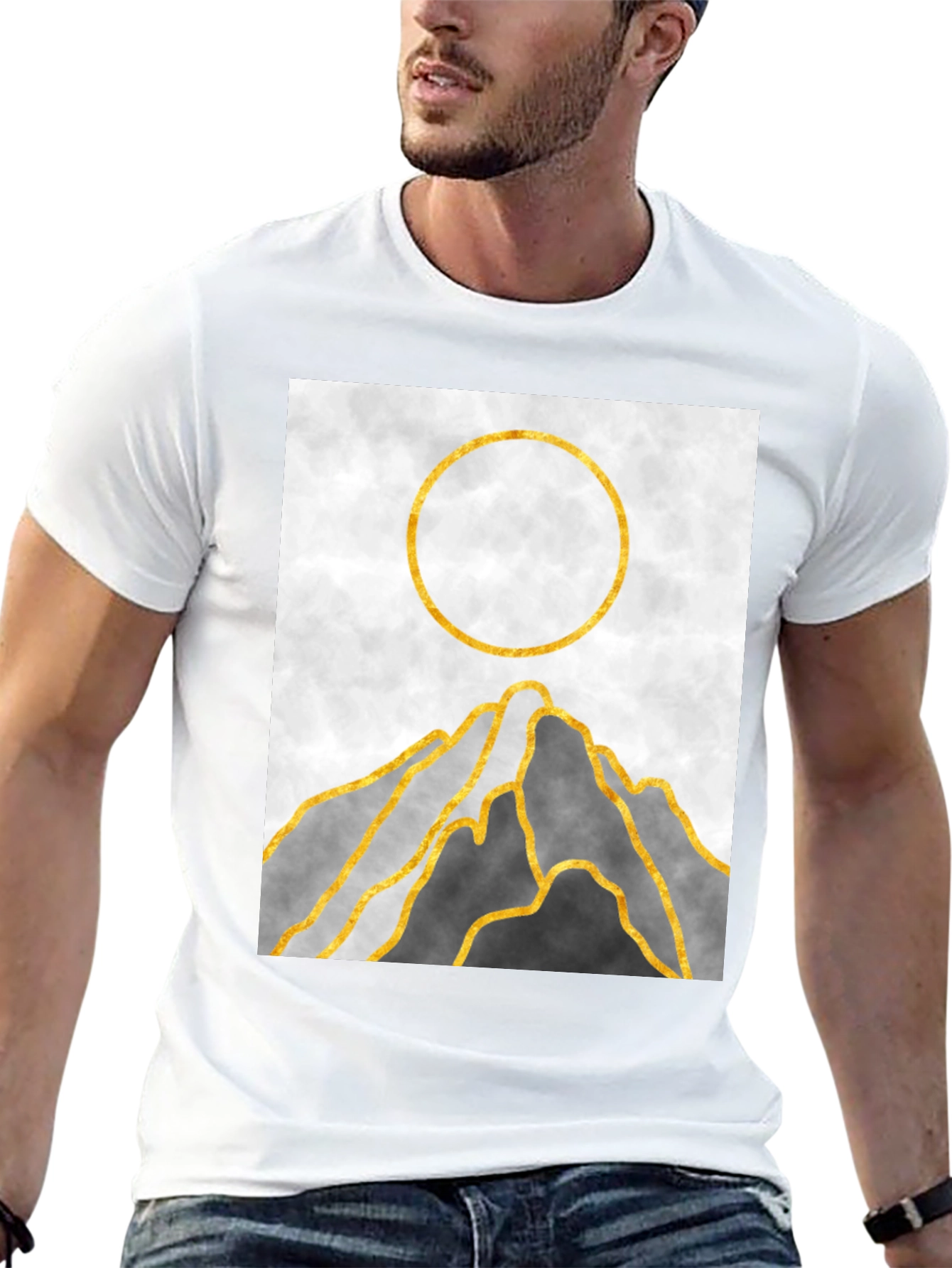 Abstract Mountain Sunset Graphic Tee