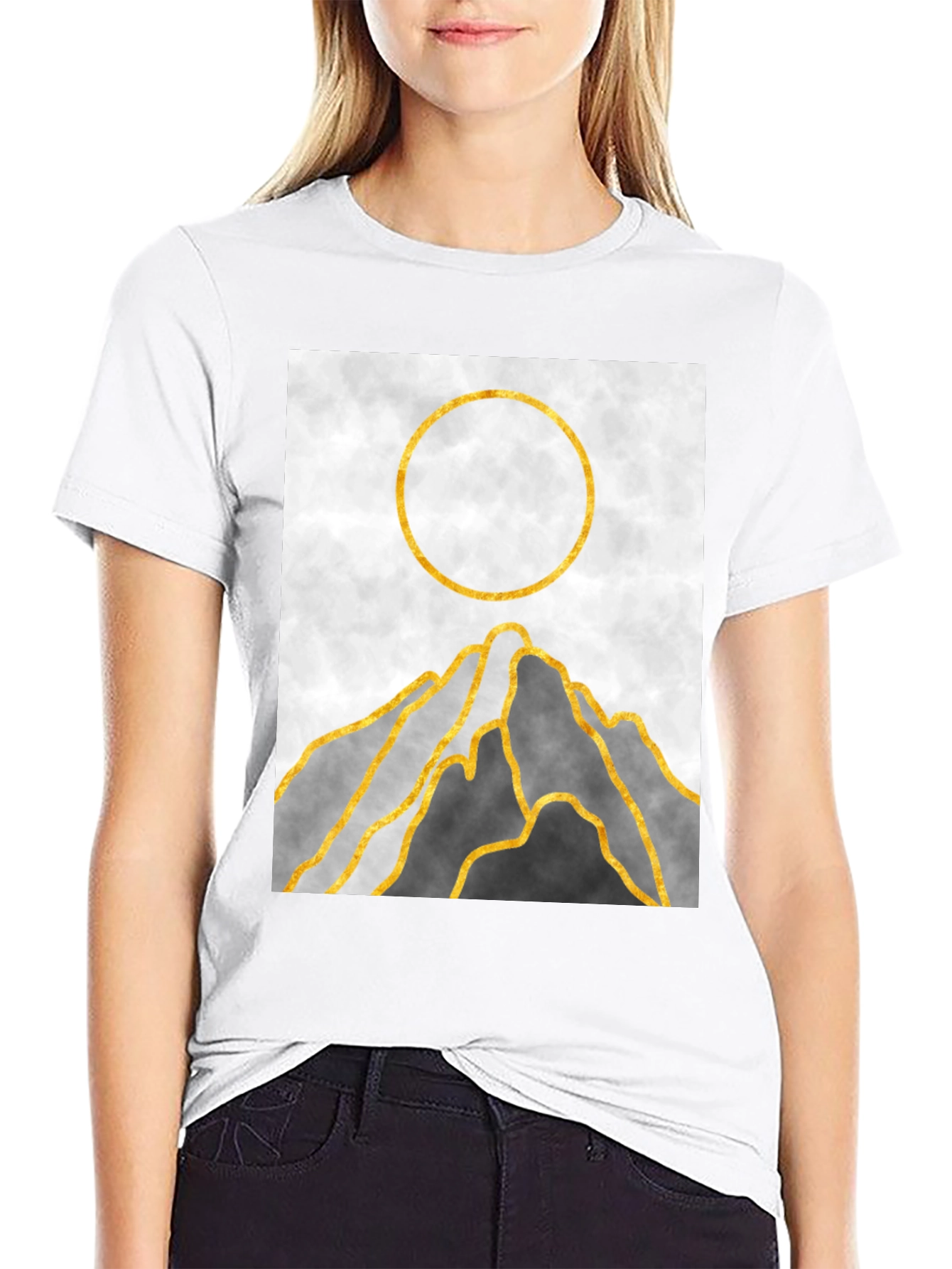 Abstract Mountain Sunset Graphic Tee