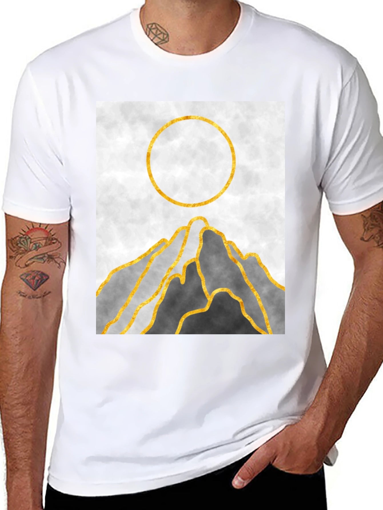 Abstract Mountain Sunset Graphic Tee