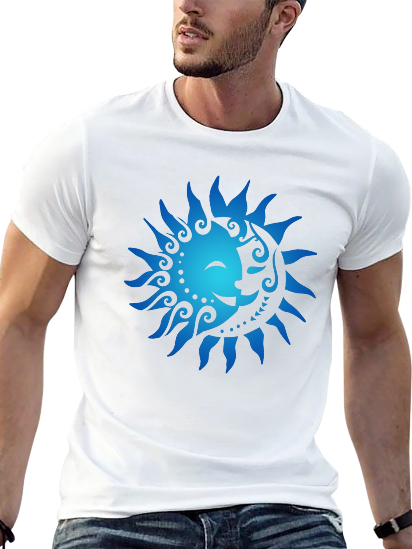 Sun & Moon Graphic Tee - Celestial Harmony Design
