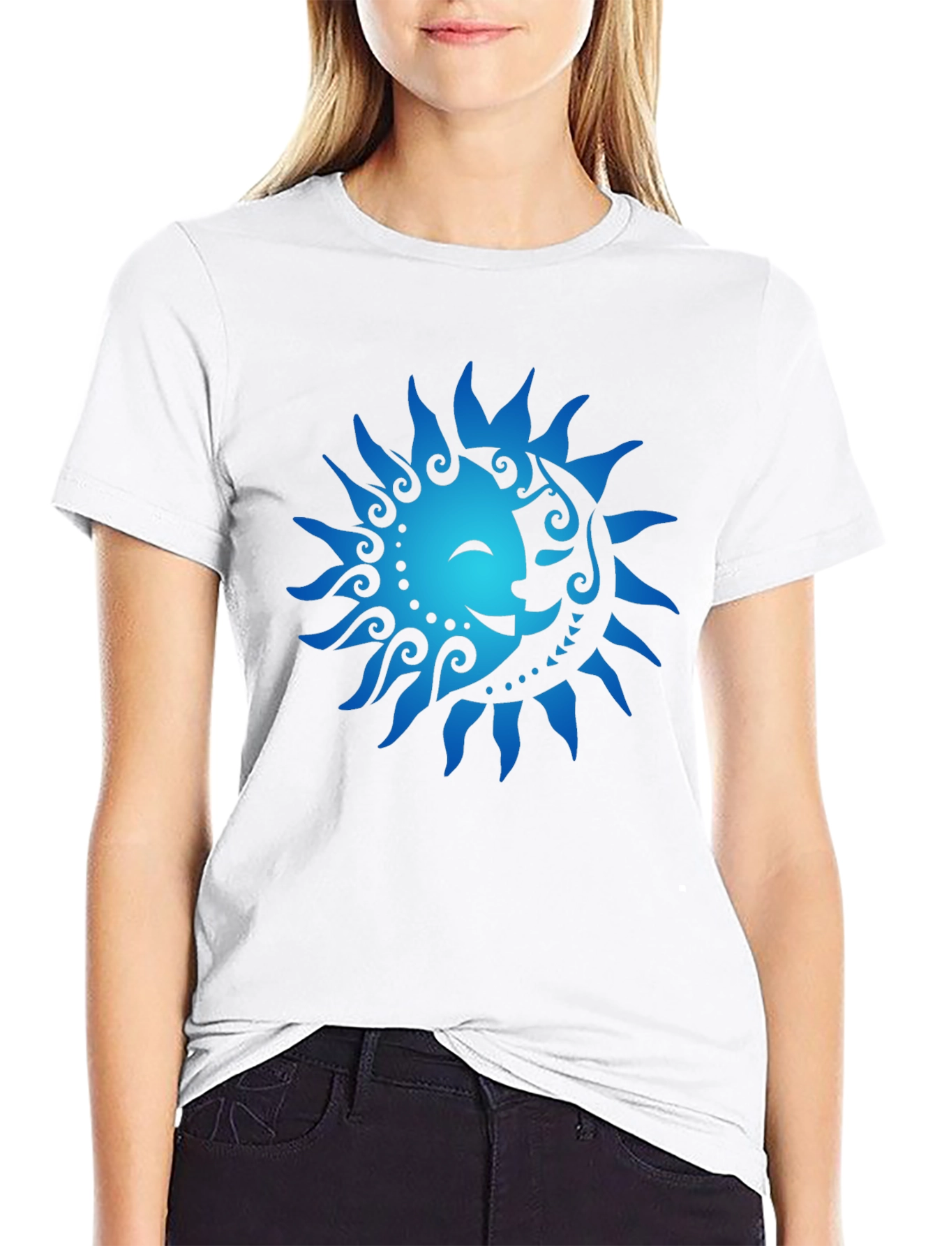 Sun & Moon Graphic Tee - Celestial Harmony Design