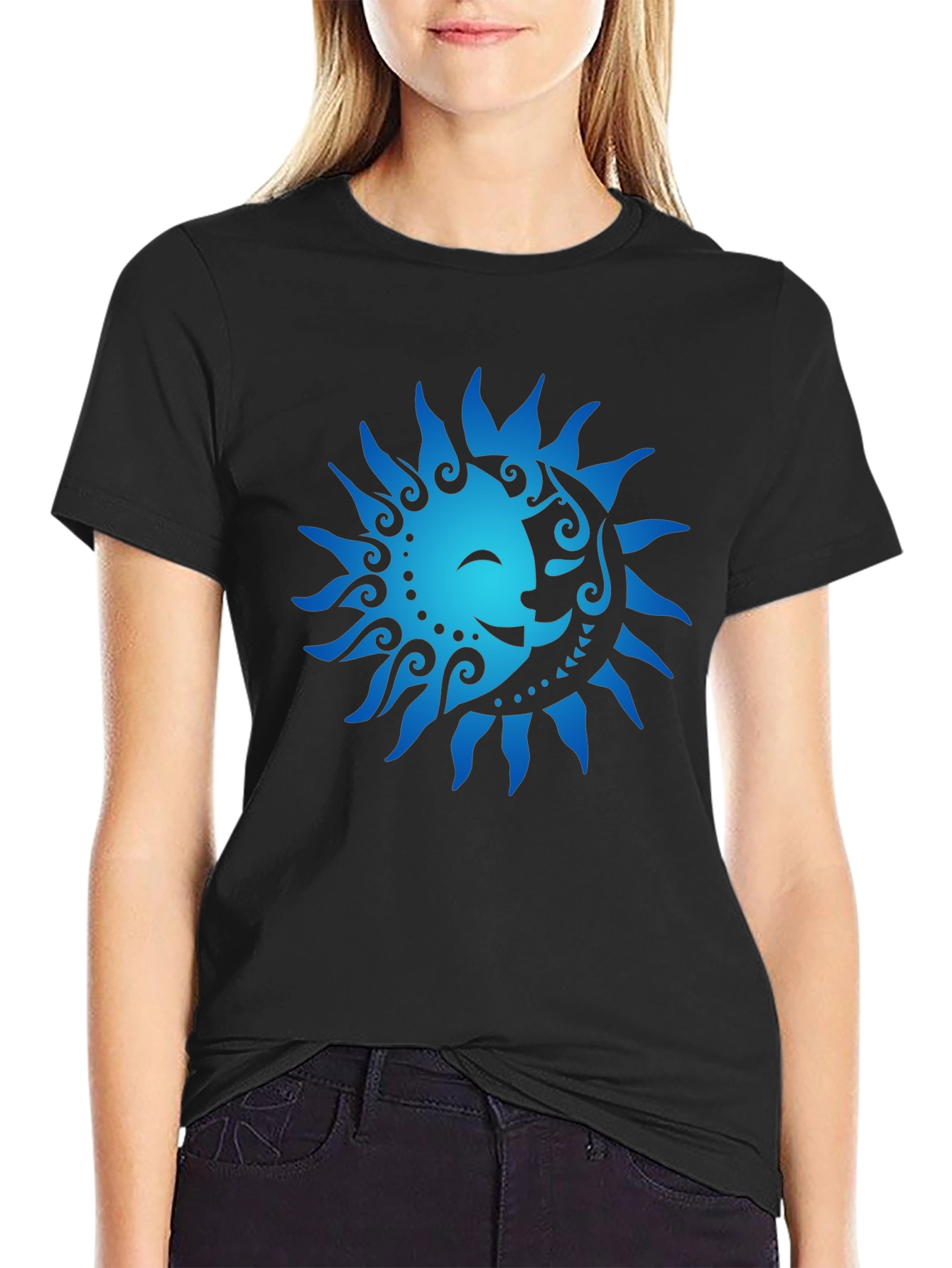 Sun & Moon Graphic Tee - Celestial Harmony Design