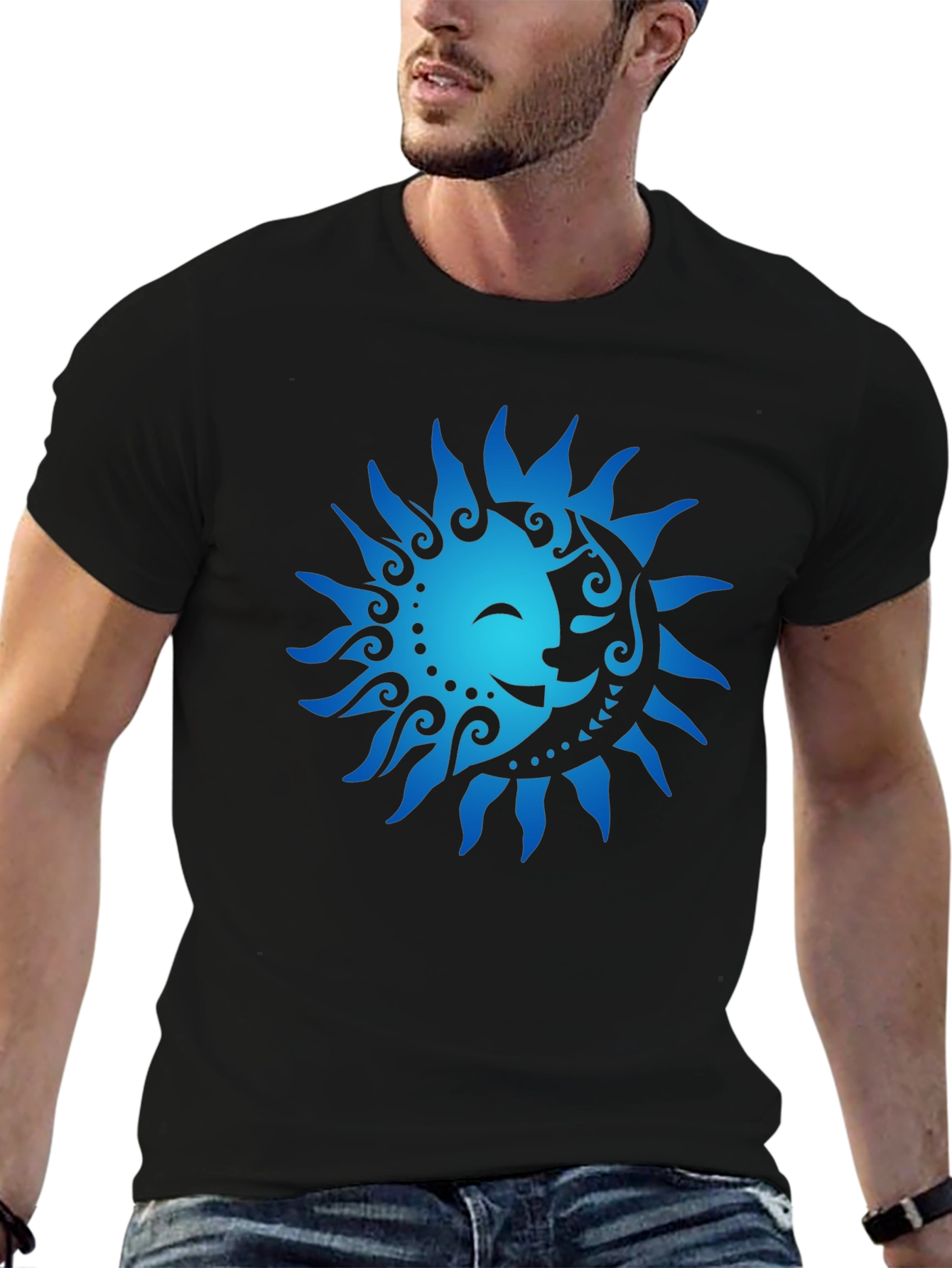 Sun & Moon Graphic Tee - Celestial Harmony Design