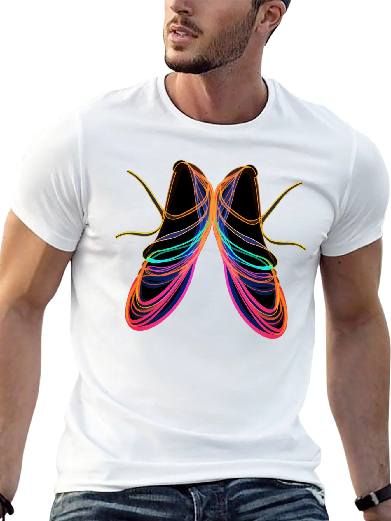 Abstract Ballet Shoe Graphic Tee - Black