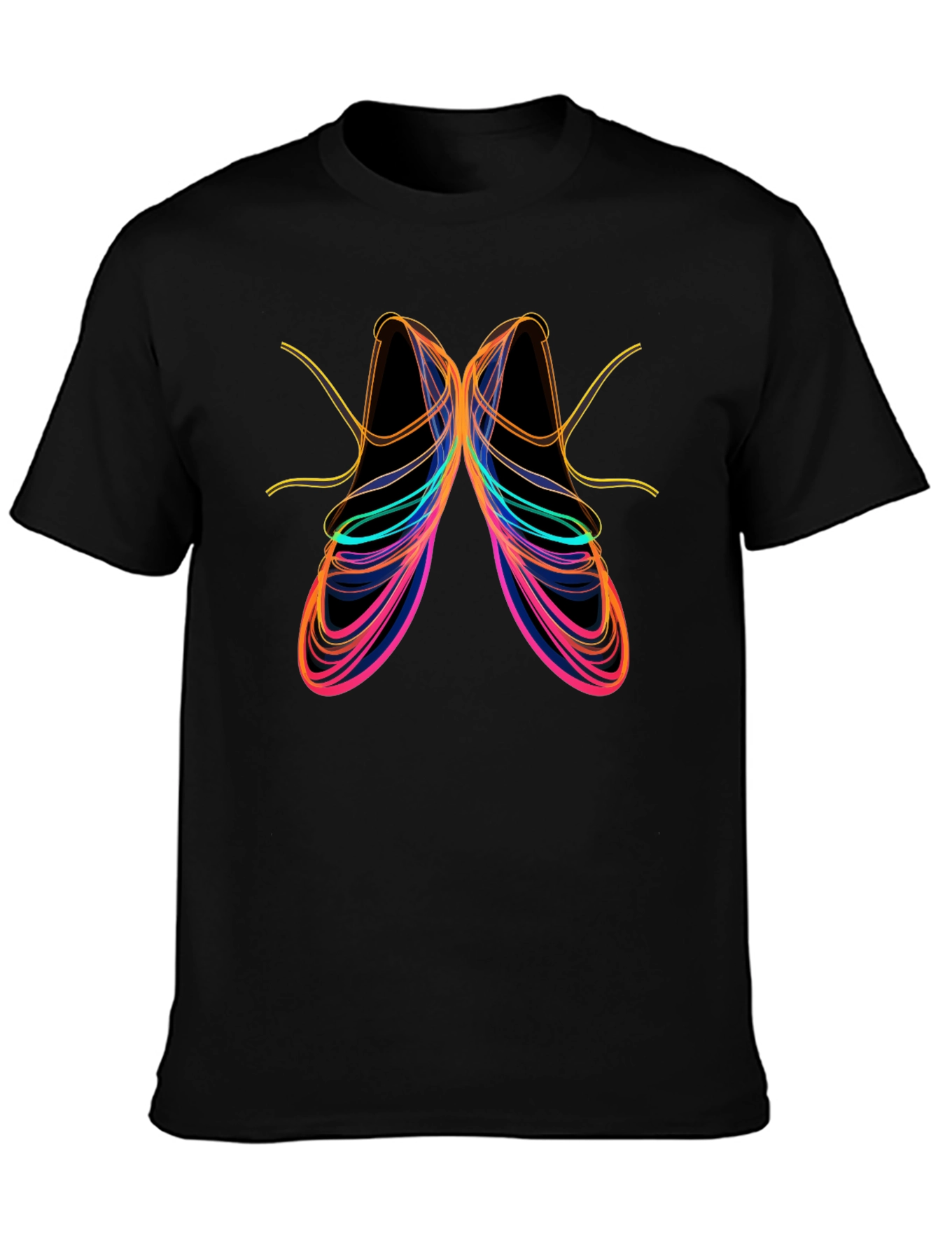 Abstract Ballet Shoe Graphic Tee - Black