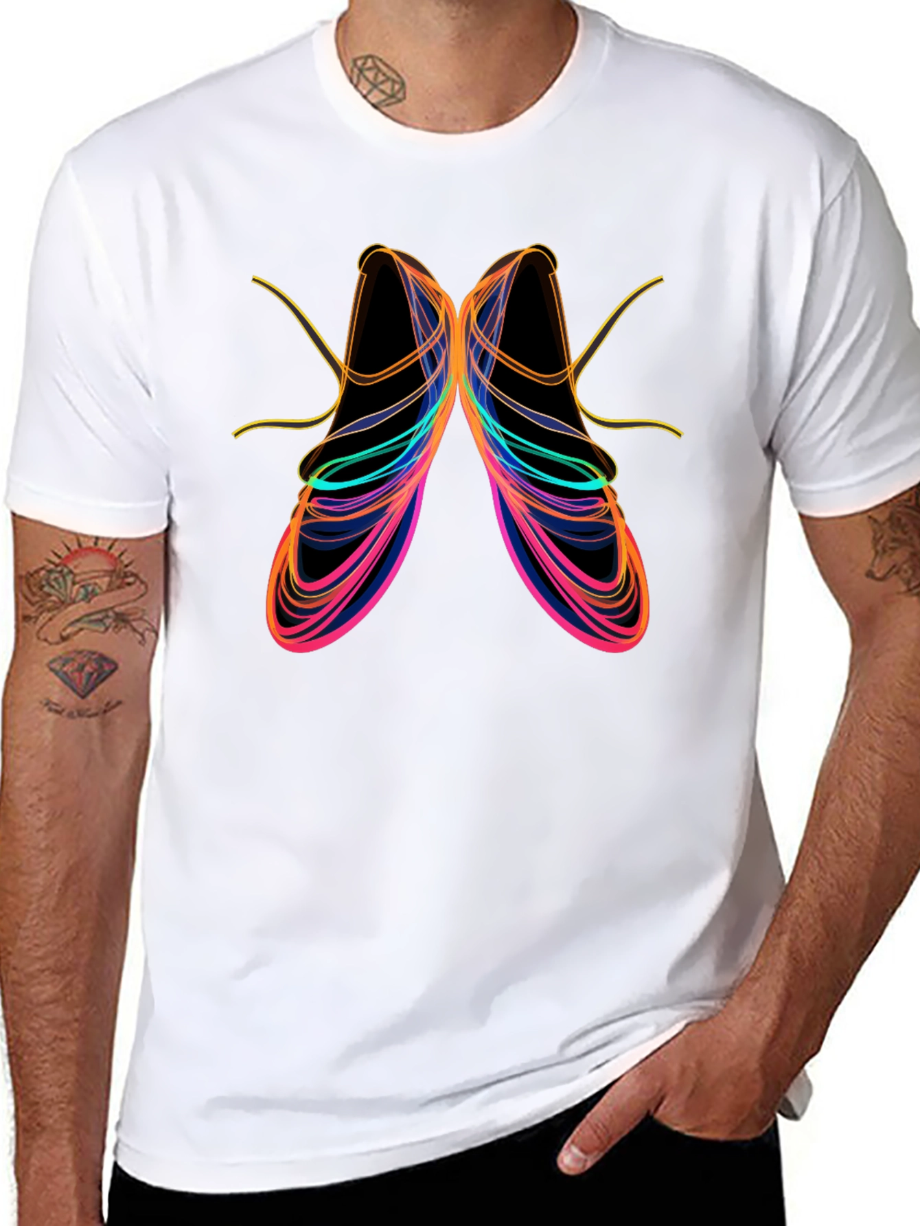 Abstract Ballet Shoe Graphic Tee - Black