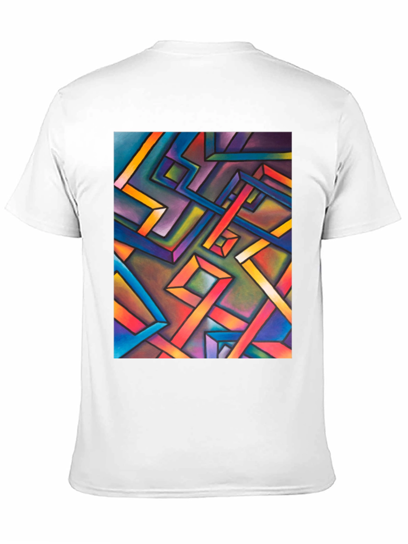 Abstract Geometric Art Mens Black T-Shirt