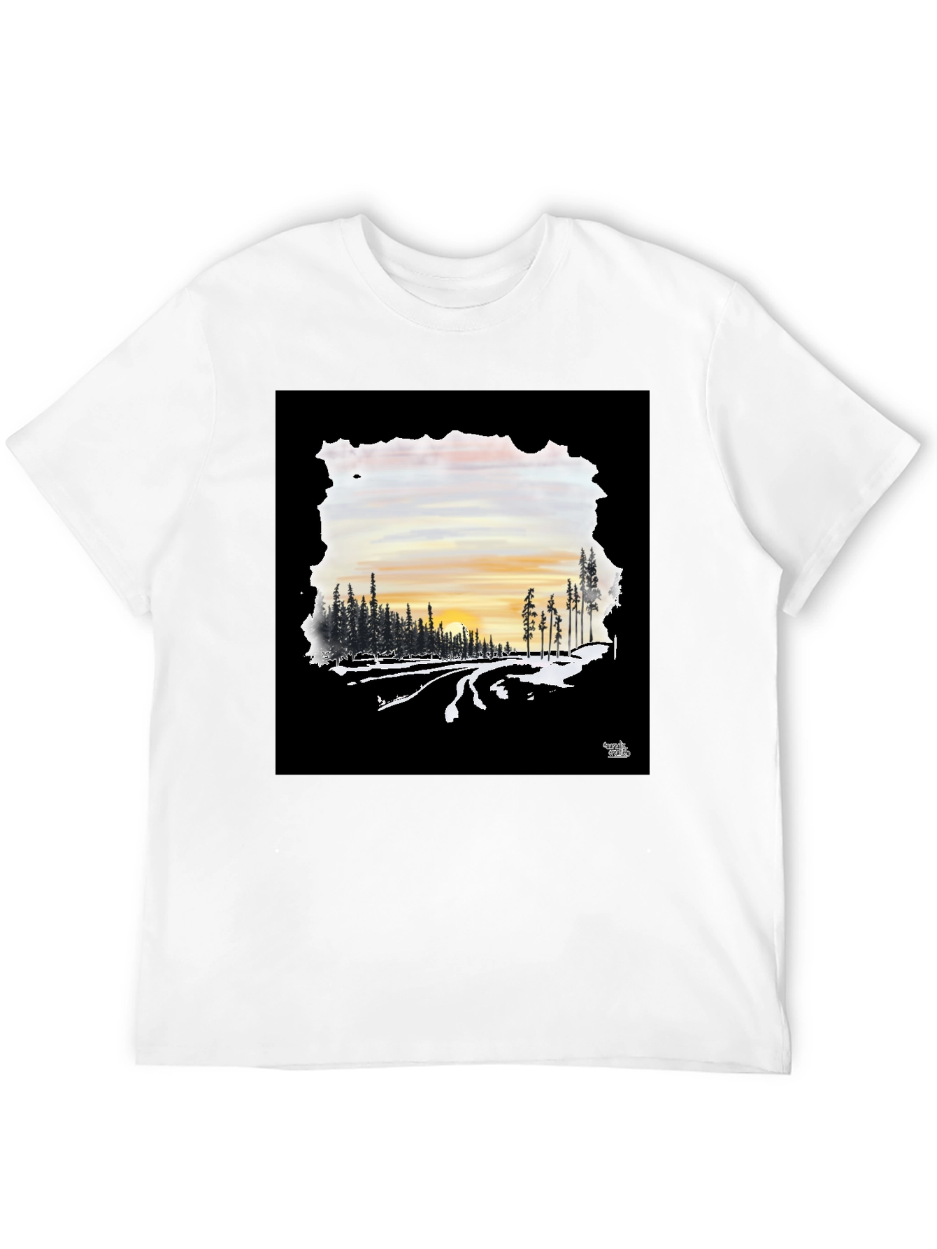 Sunset Road Black Graphic Tee