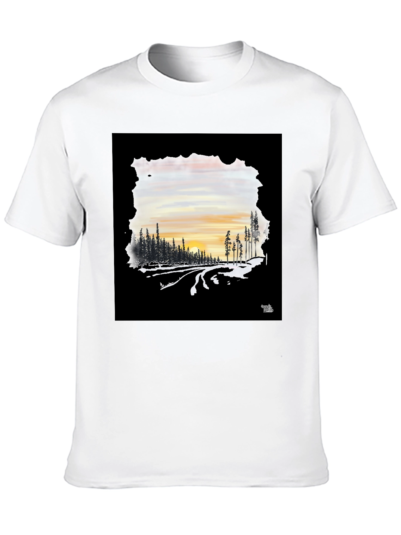 Sunset Road Black Graphic Tee