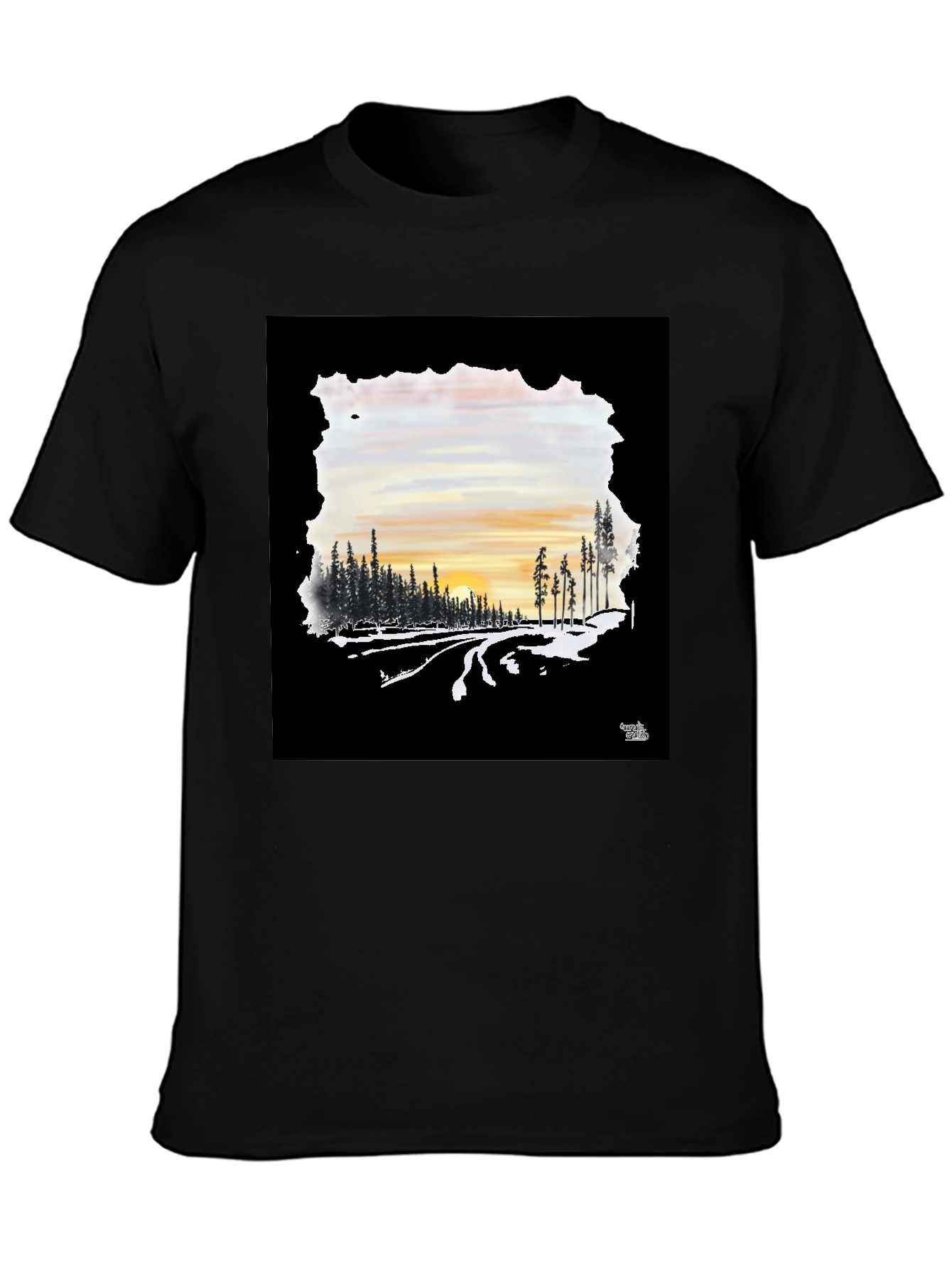 Sunset Road Black Graphic Tee