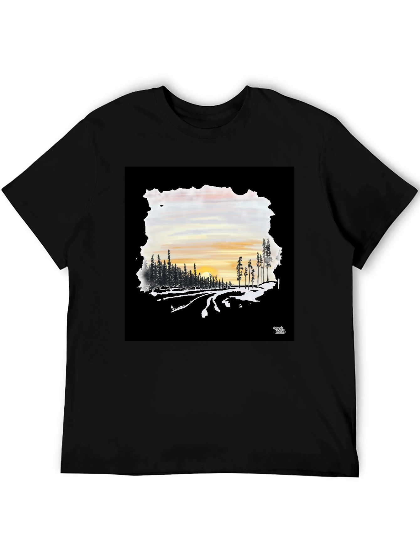 Sunset Road Black Graphic Tee