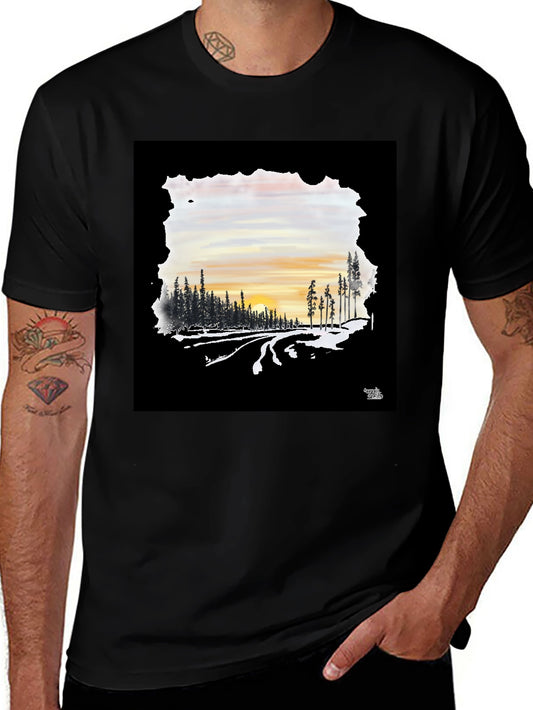 Sunset Road Black Graphic Tee