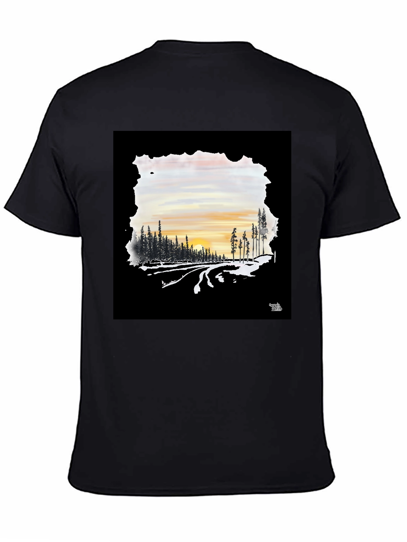 Sunset Road Black Graphic Tee