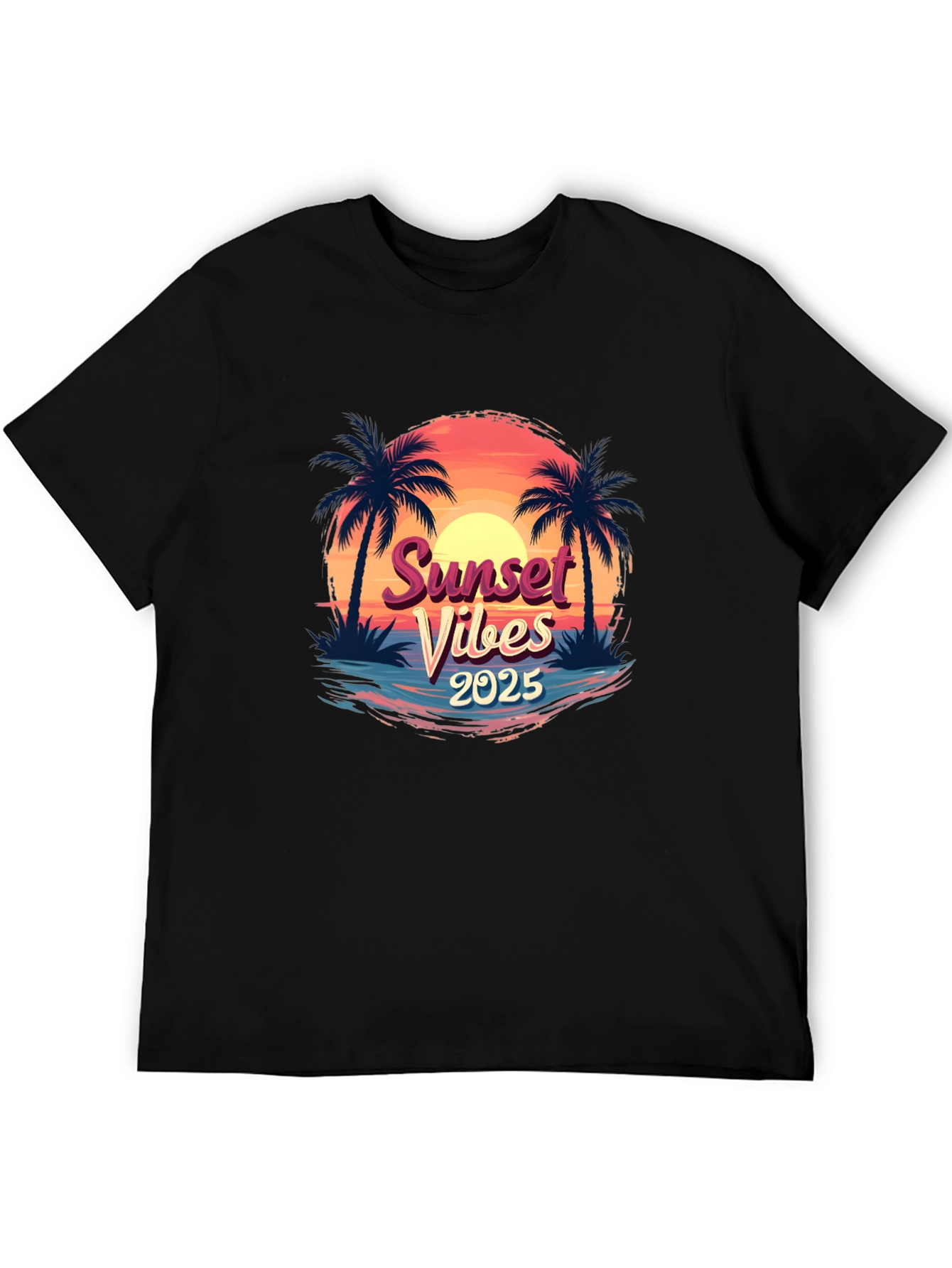 Sunset Vibes 2025 T-Shirt - Palm Tree Graphic Tee