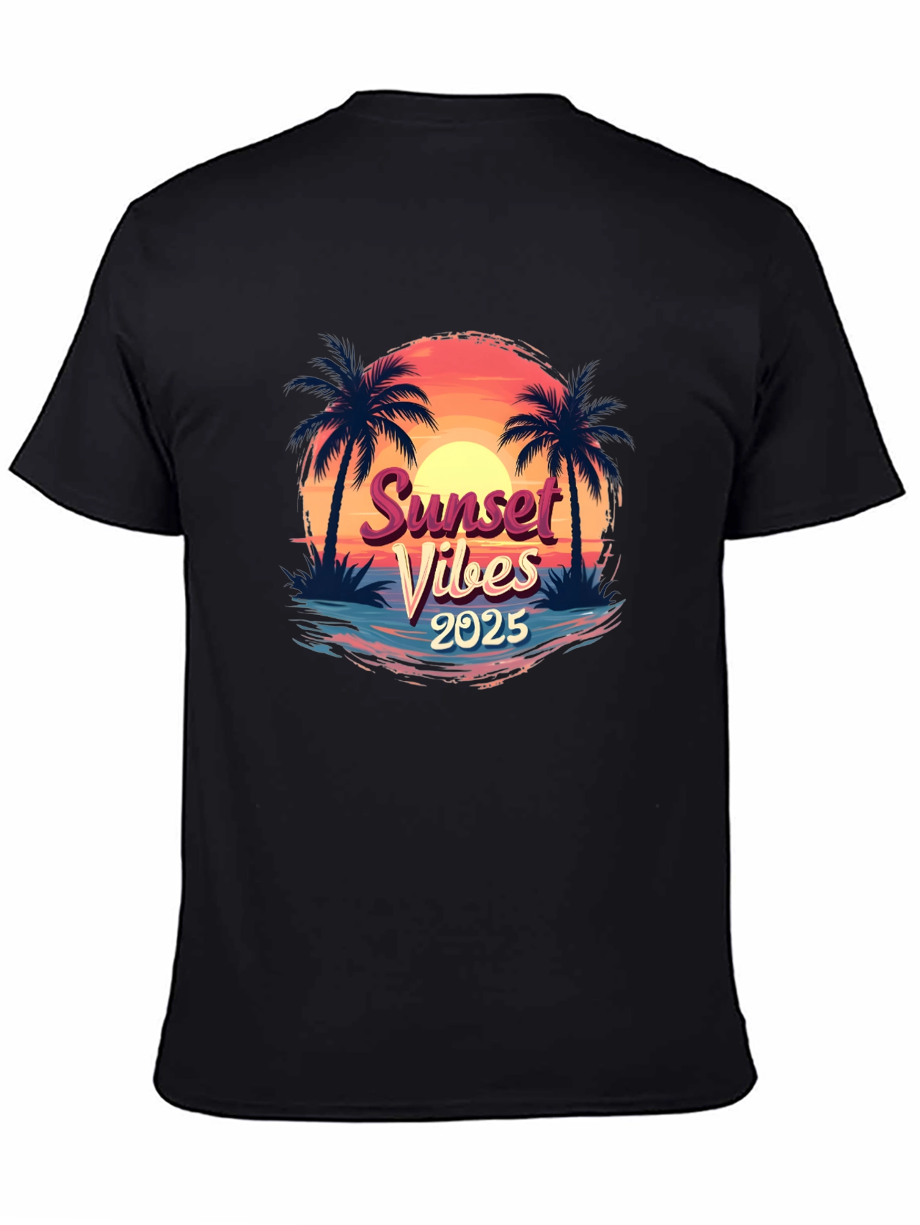 Sunset Vibes 2025 T-Shirt - Palm Tree Graphic Tee