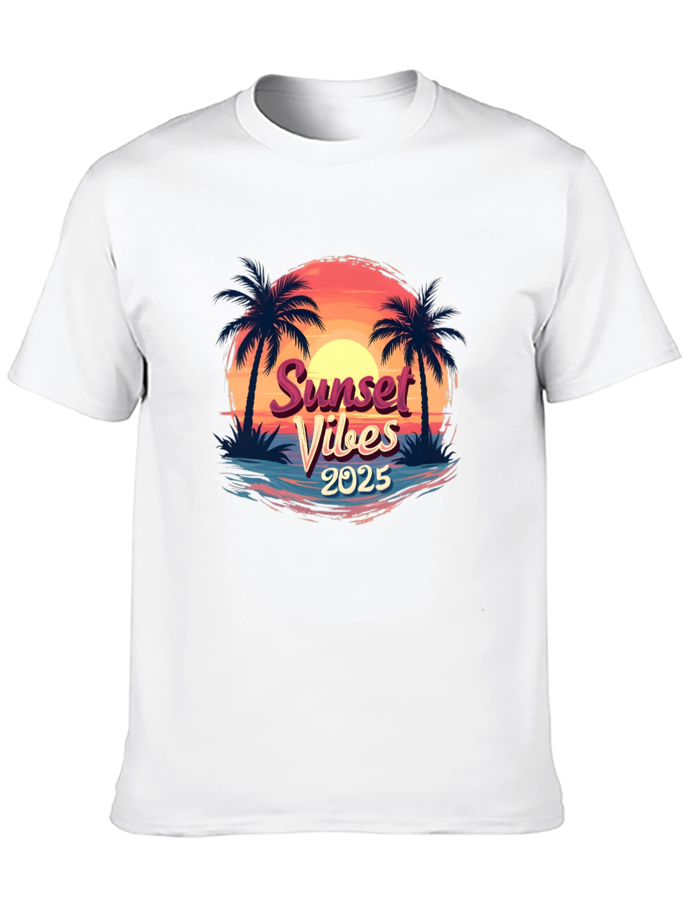 Sunset Vibes 2025 T-Shirt - Palm Tree Graphic Tee