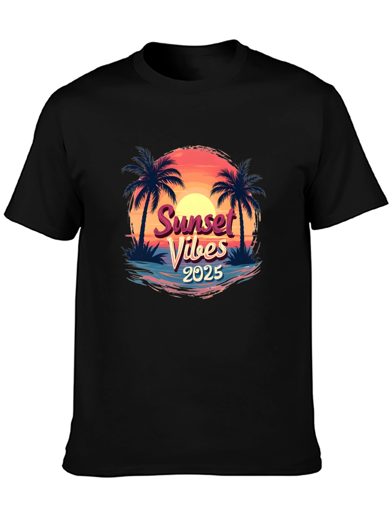 Sunset Vibes 2025 T-Shirt - Palm Tree Graphic Tee