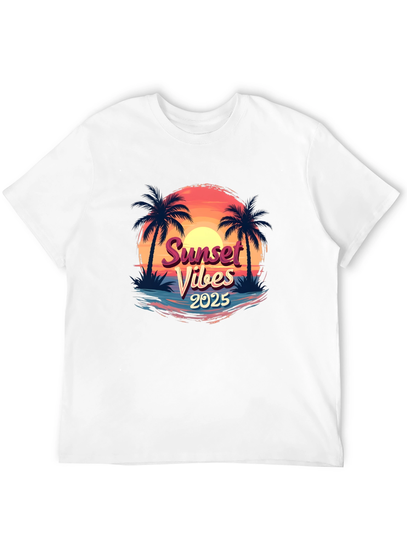 Sunset Vibes 2025 T-Shirt - Palm Tree Graphic Tee
