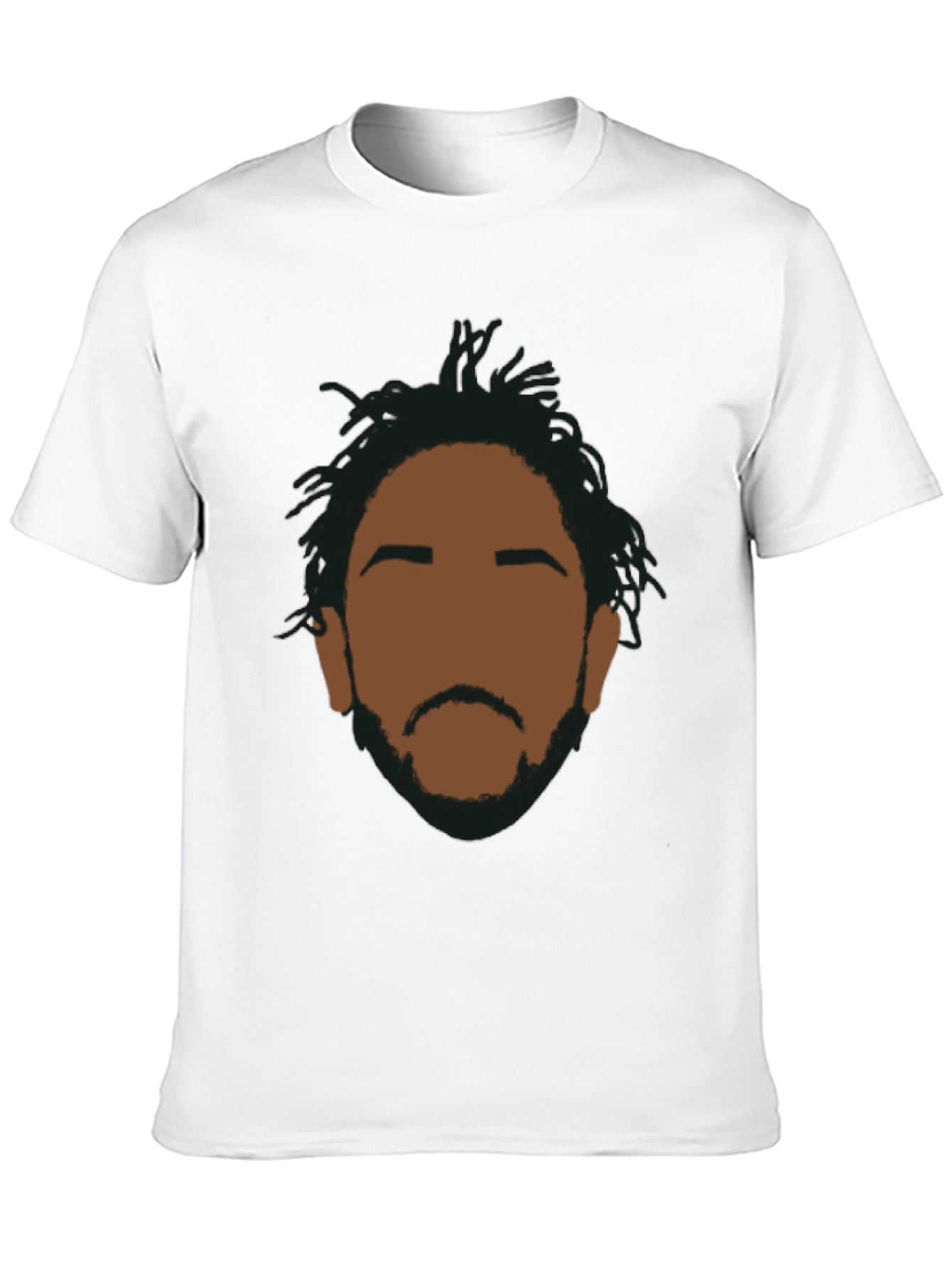 Abstract Face Graphic T-Shirt - Casual Black Tee