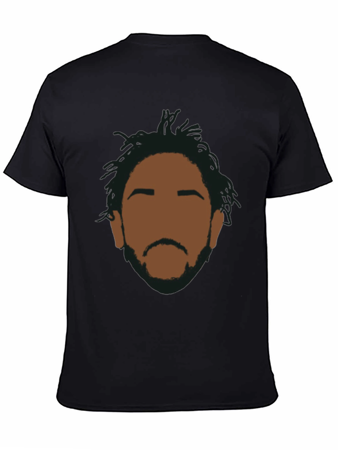 Abstract Face Graphic T-Shirt - Casual Black Tee