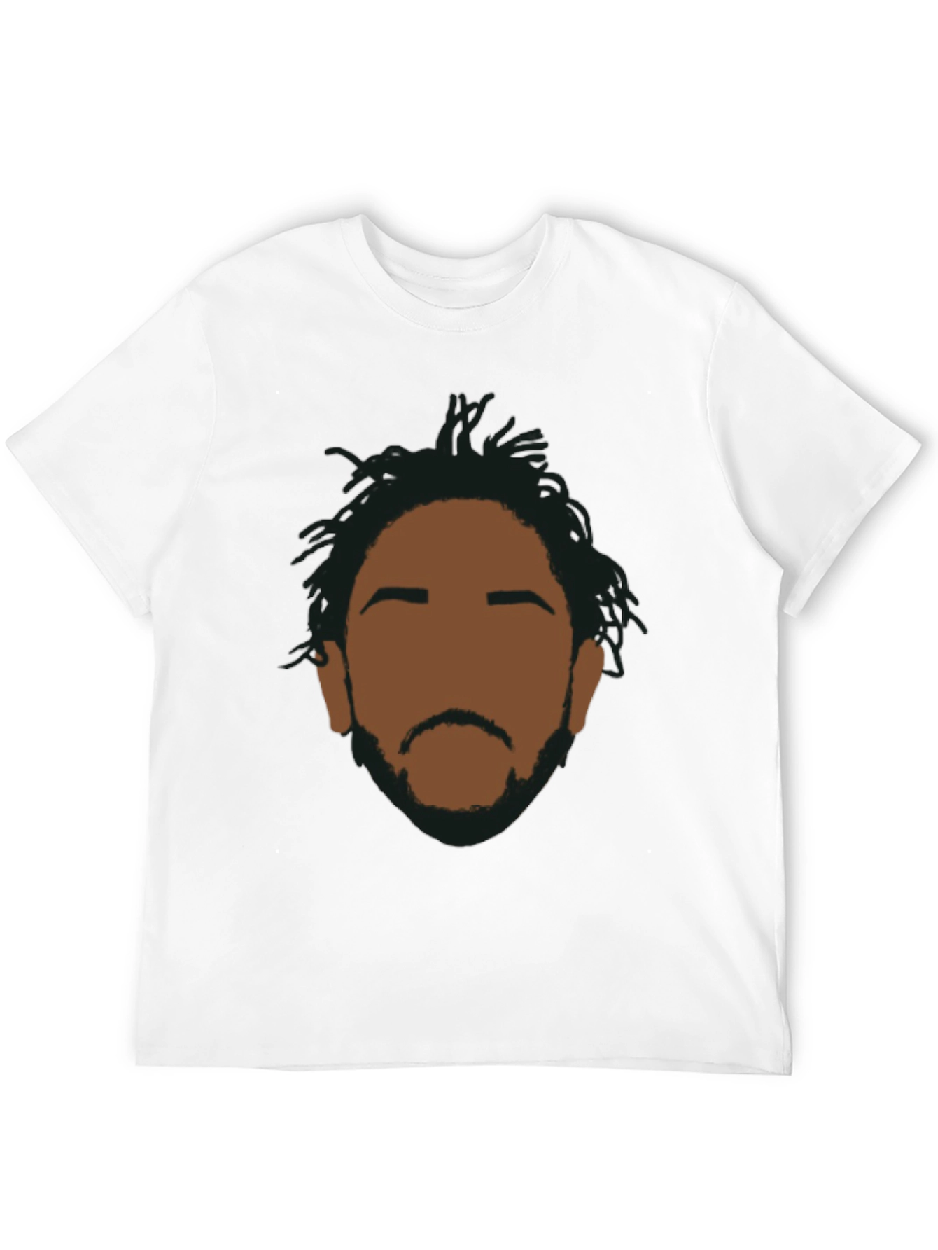 Abstract Face Graphic T-Shirt - Casual Black Tee
